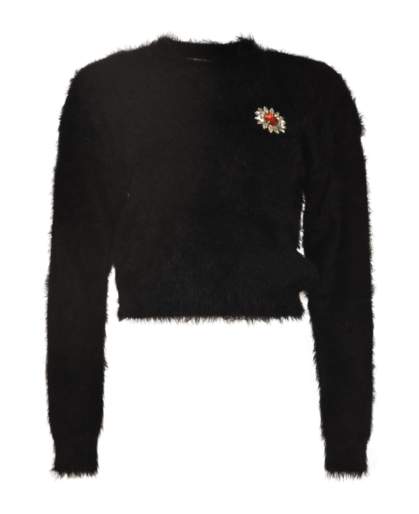 Moschino Fur Coated Sweater - Black