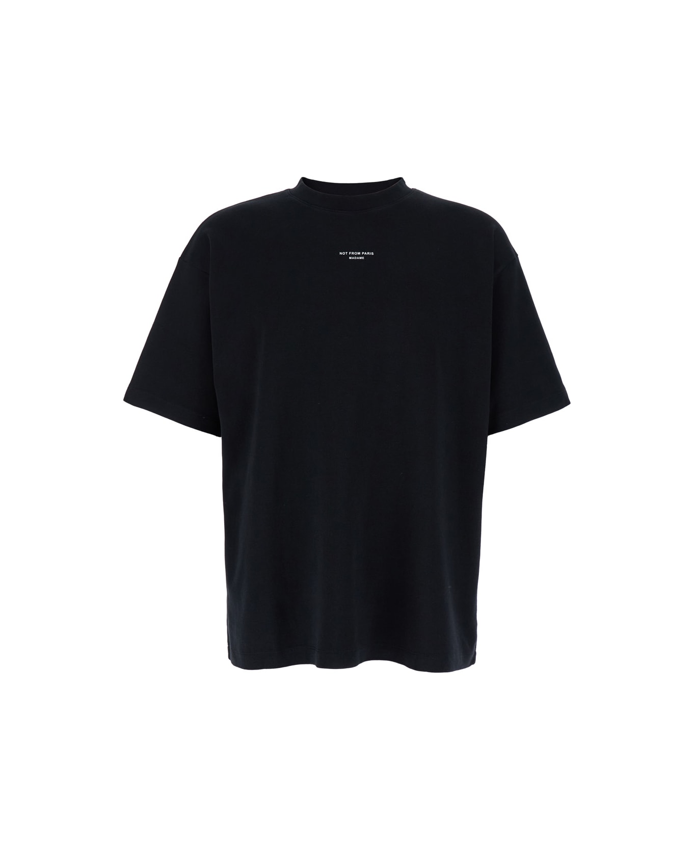 Drôle de Monsieur 
slogan Classique
 Black Classic T-shirt With Logo Print In Cotton Blend Man - BLACK