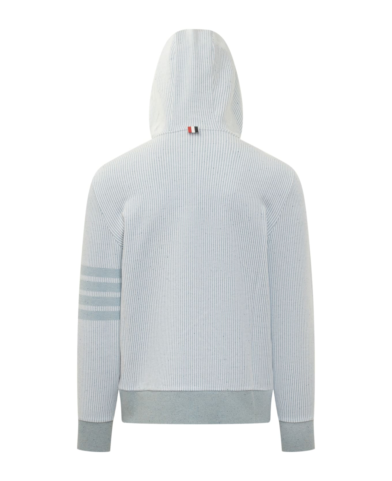 Thom Browne 4-bar Cotton And Silk Hoodie - LIGHT BLUE