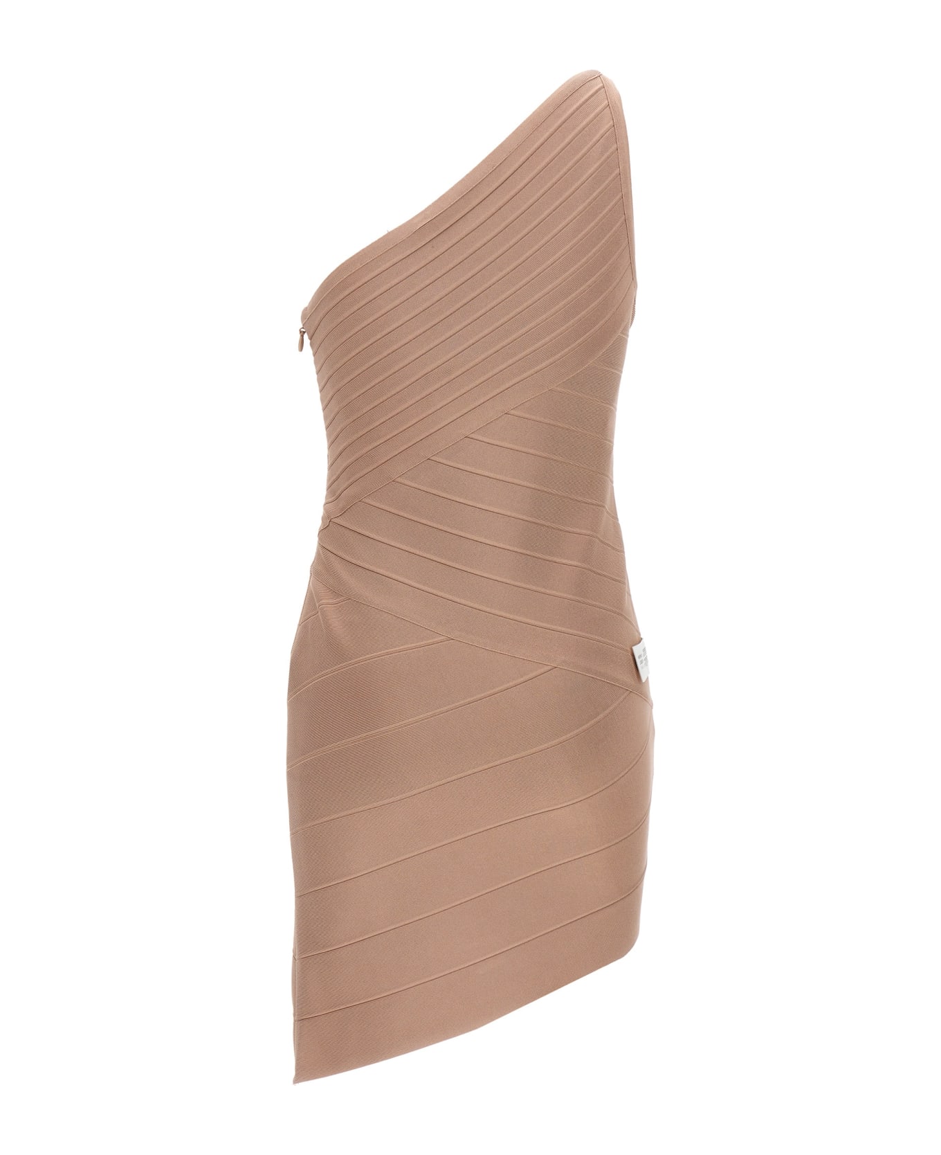 Hervé Léger 'icon Asymmetrical S/l Mini' Dress - Pink