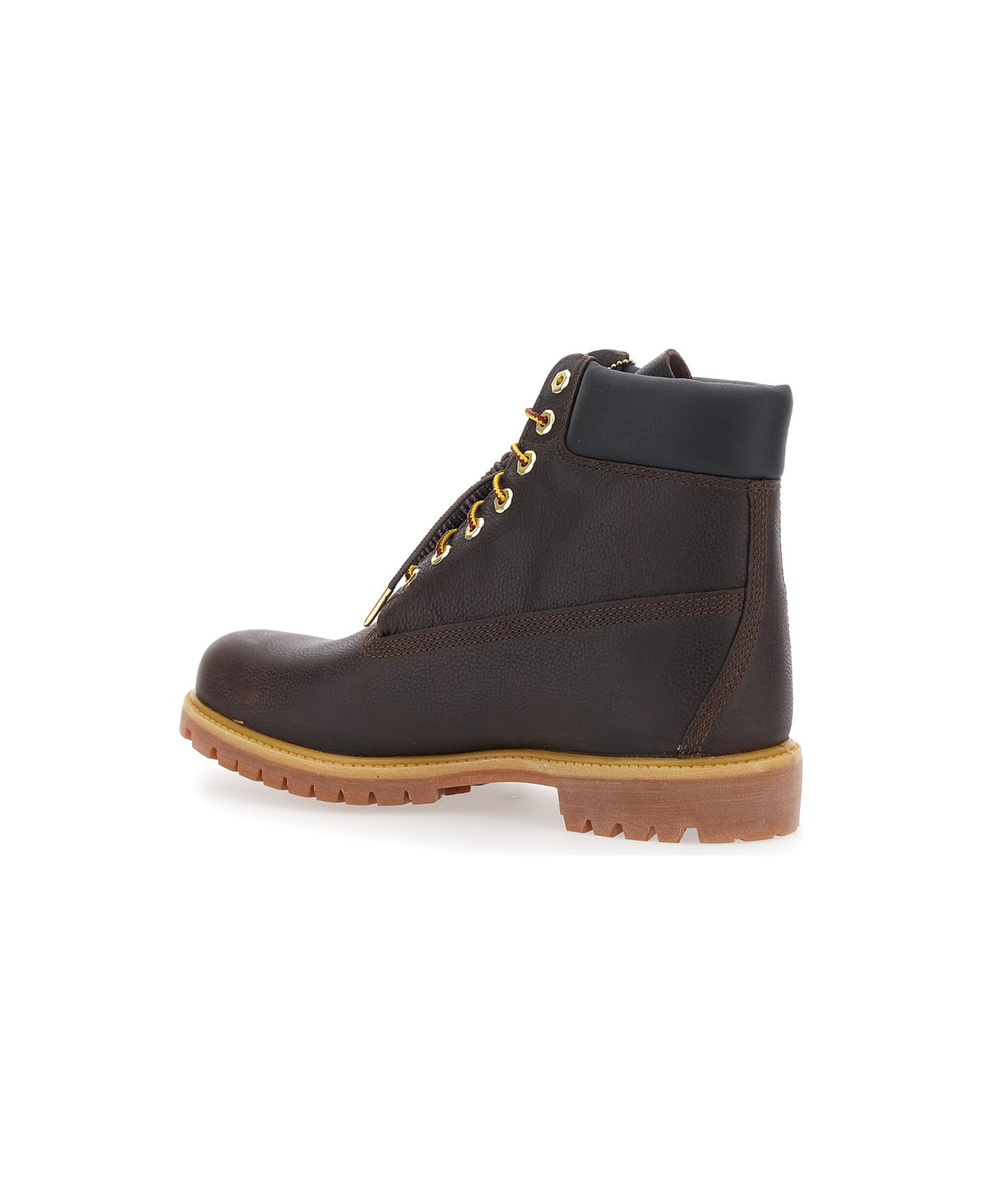 Timberland Brown Water-proof Boots With Logo Plate In Leather Man - Brown