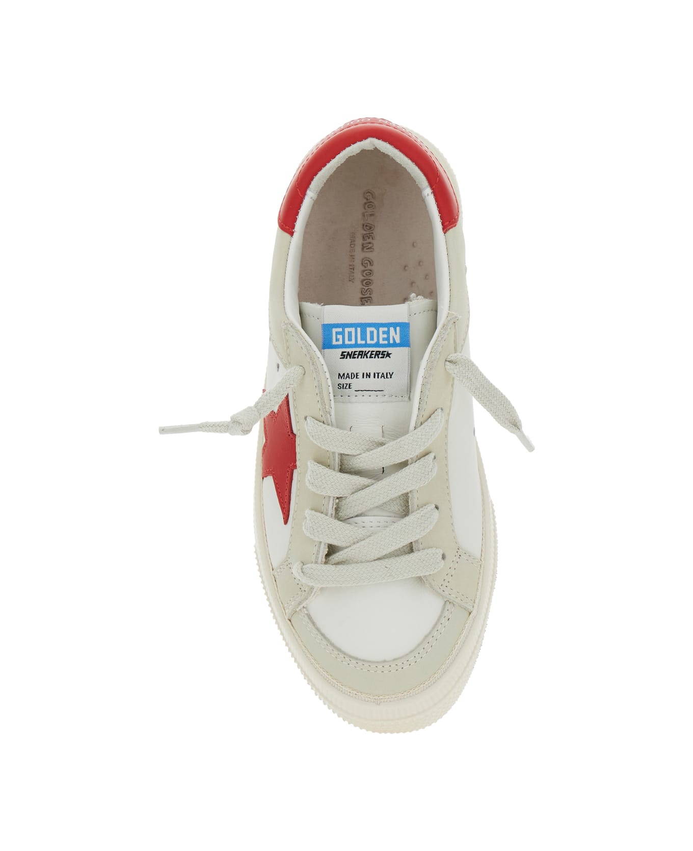 Golden Goose May Leather And Nabuk Upèper Leather Star And Heel - Include Gyf E Gtf - White