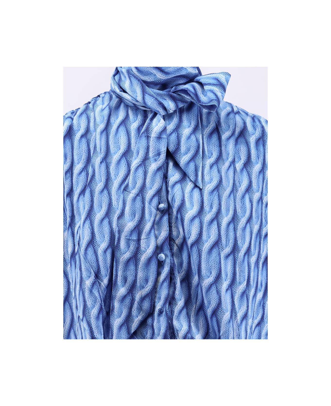 Balenciaga Printed Fabric Long Dress - Blue