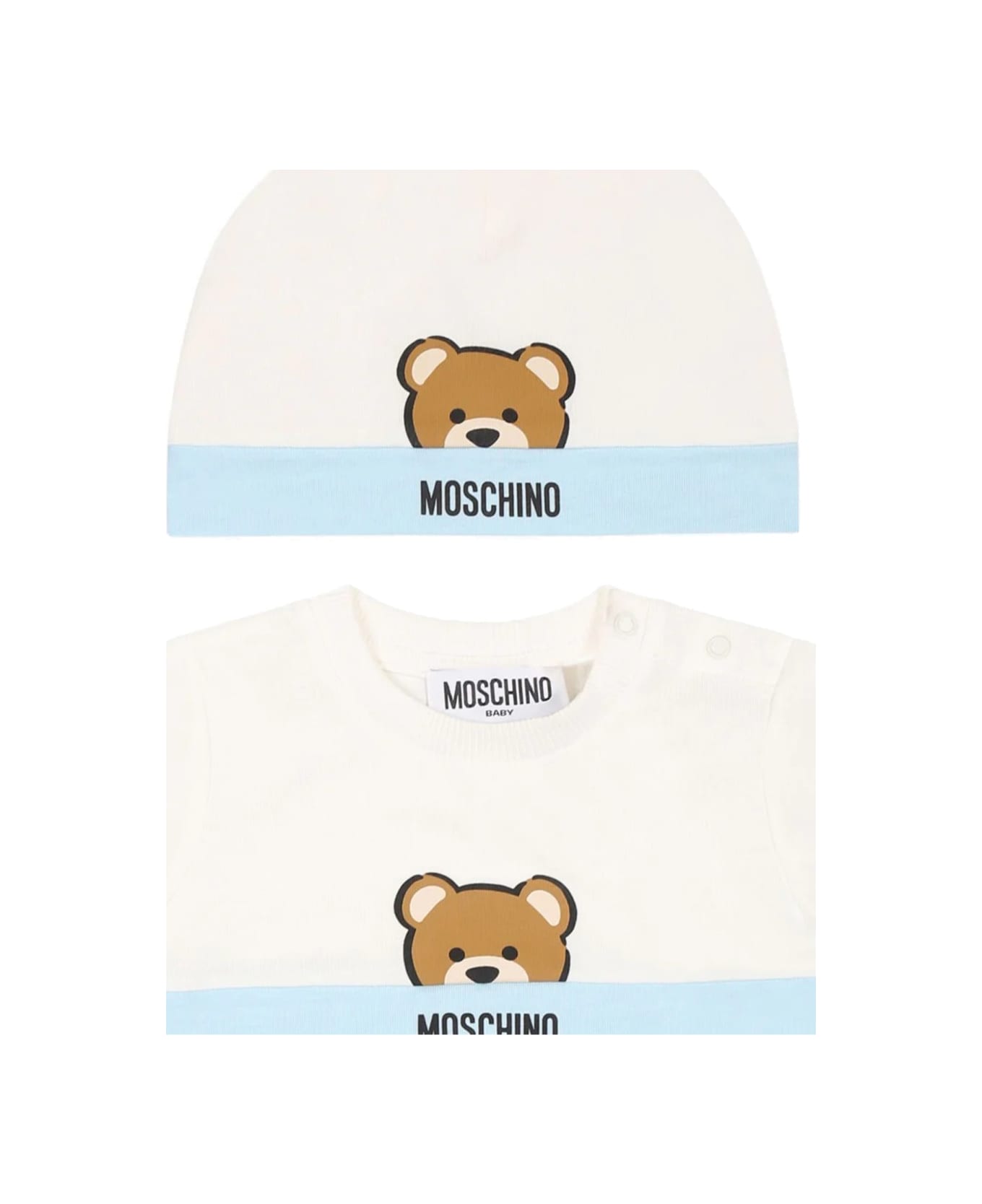 Moschino Romper Set With Hat - BLUE