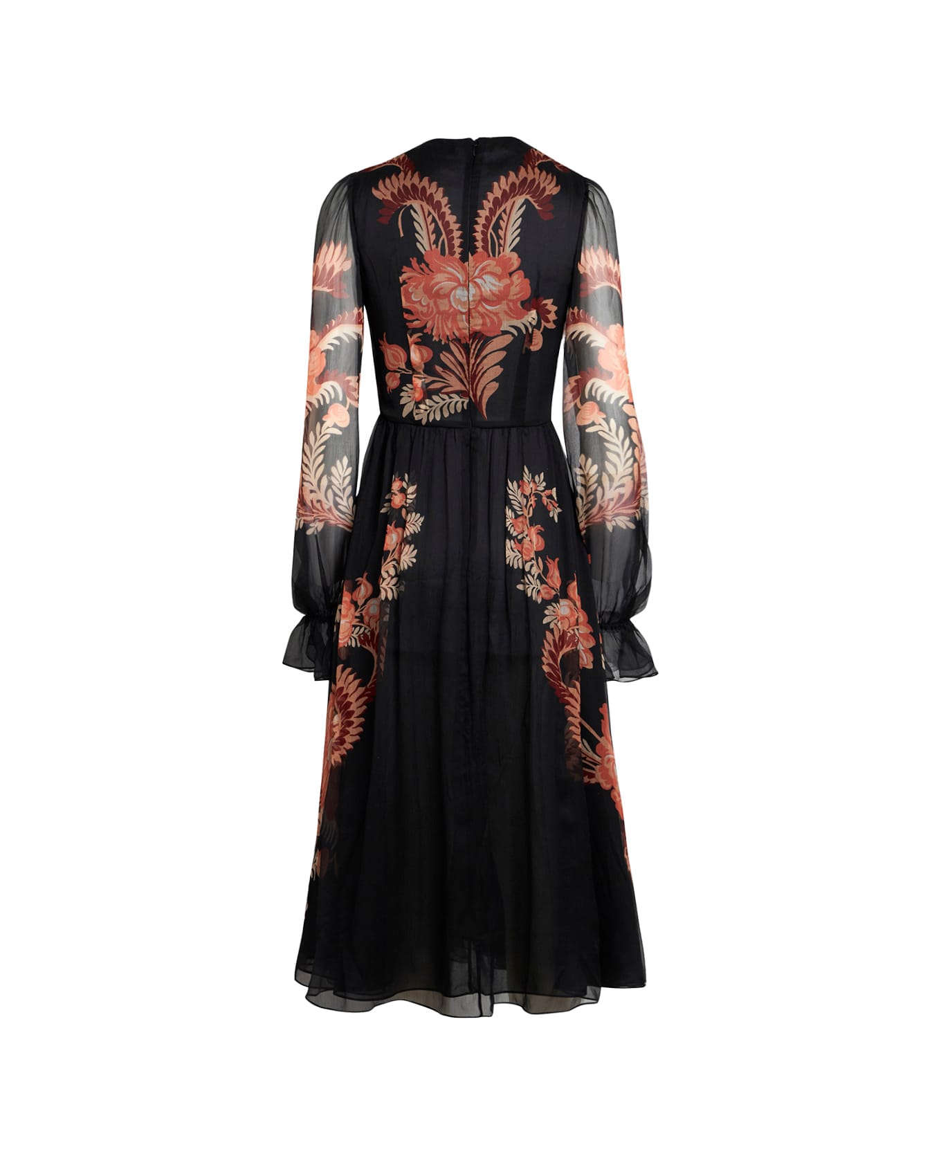 Etro Printed Black Chiffon Dress - Black