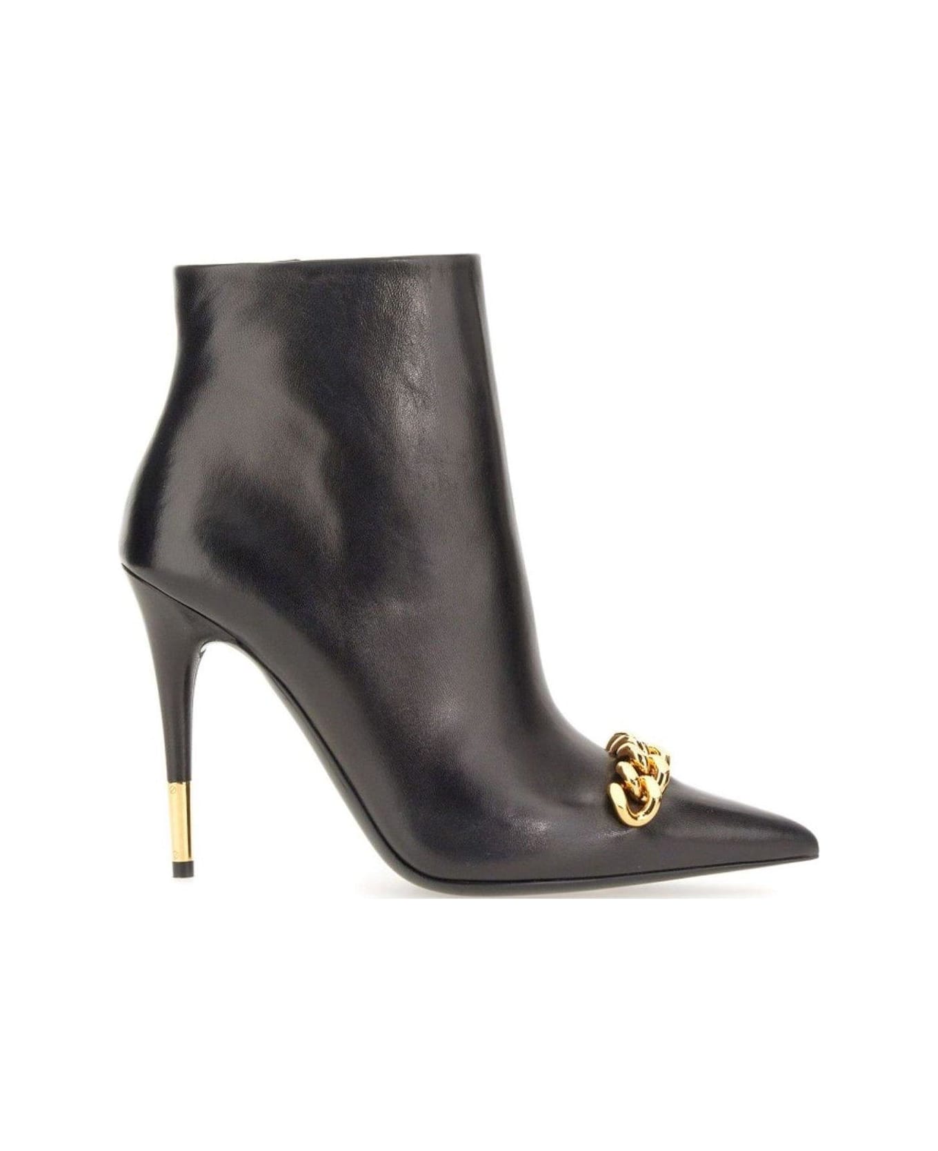 Tom Ford Chain-linked Stiletto-heel Boots - BLACK