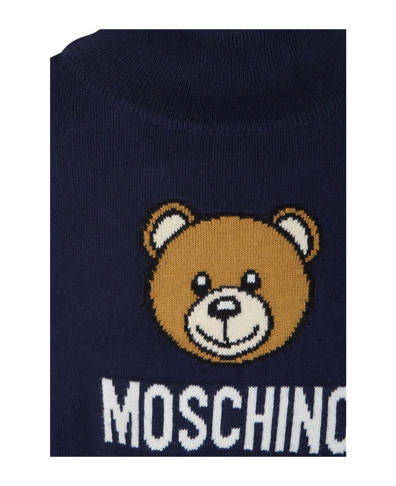 Moschino Blue Dress For Girl With Teddy Bear - Blue