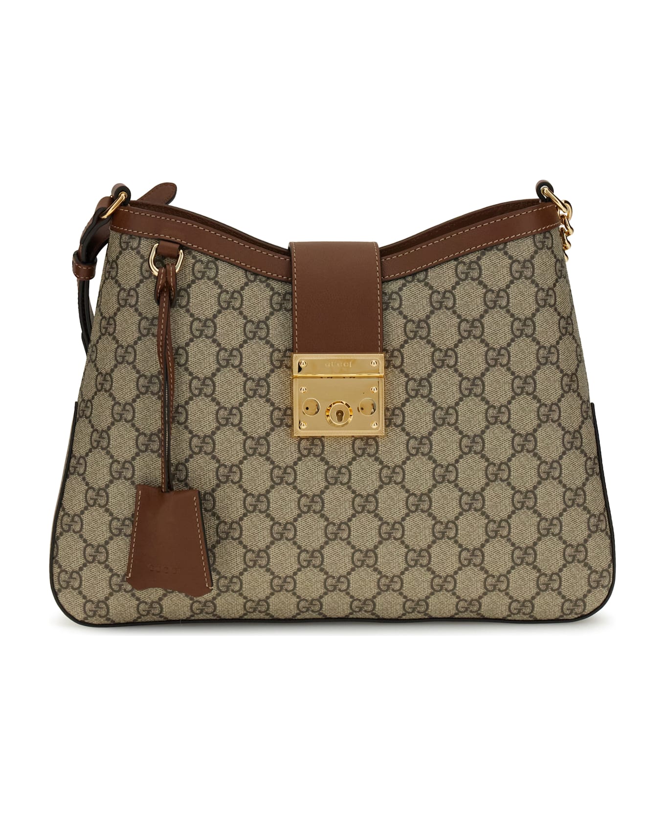 Gucci Large Padlock Shoulder Bag - BROWN