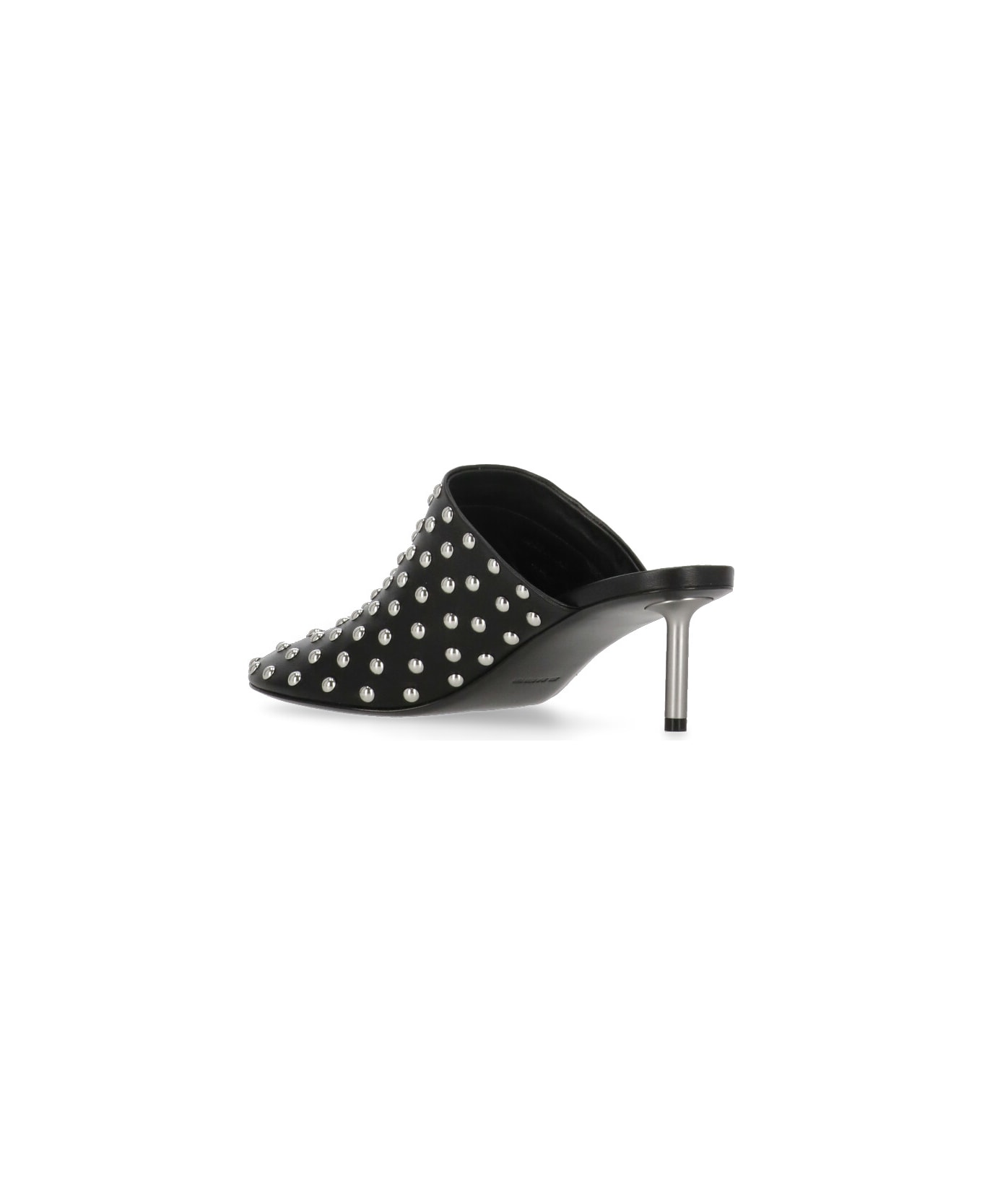 Jil Sander Leather Sabot With Studs - Black