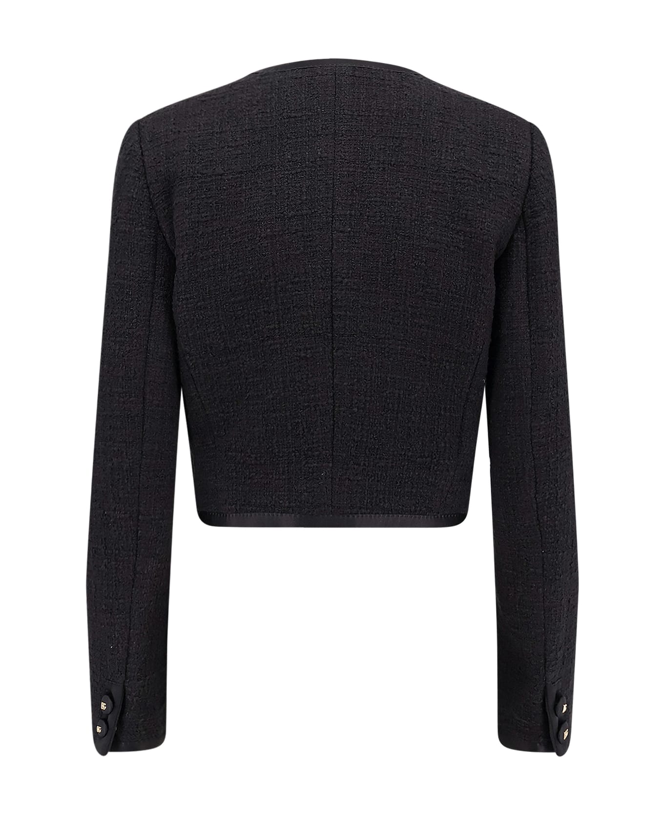 Dolce 
Gabbana Cotton And Viscose Blazer With Animalier Print Lining - Black