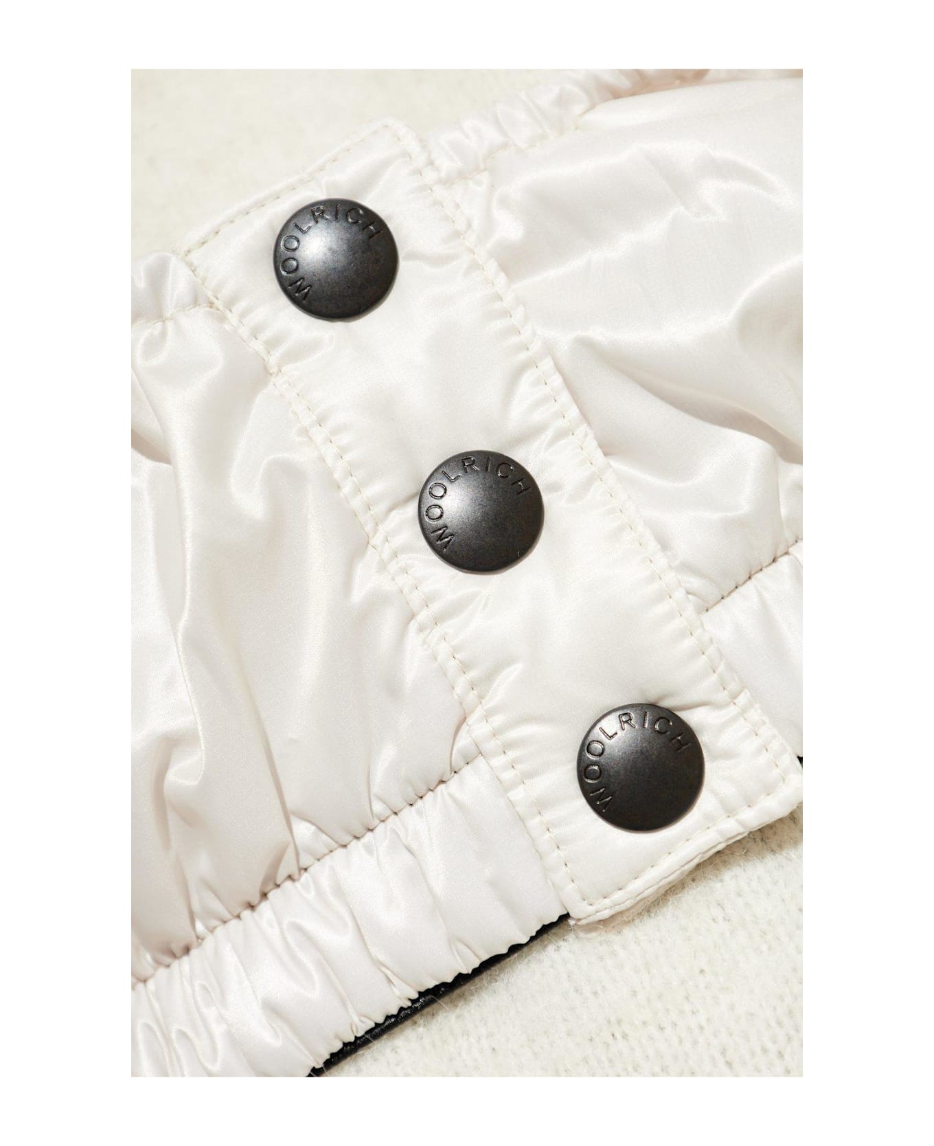 Woolrich High-neck Oversized Down Jacket - Cream