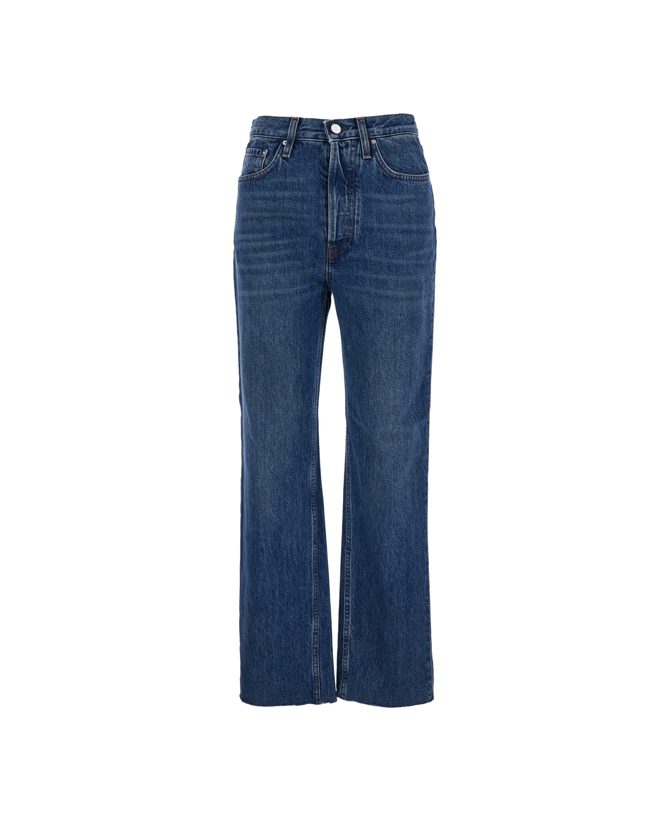 Totême 
classic Cut
 Blue Jeans With Logo Patch In Denim Woman - Blue