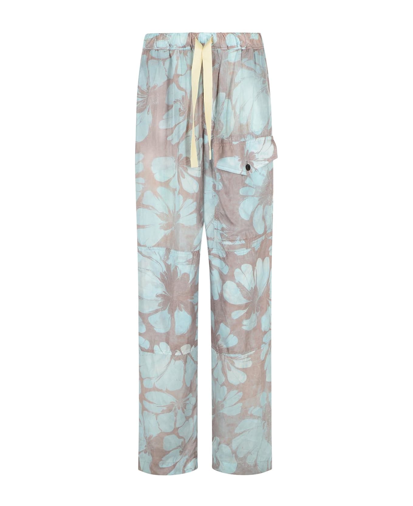 Dries Van Noten 
pannoch
 Blue Viscose Pants - Light Blue