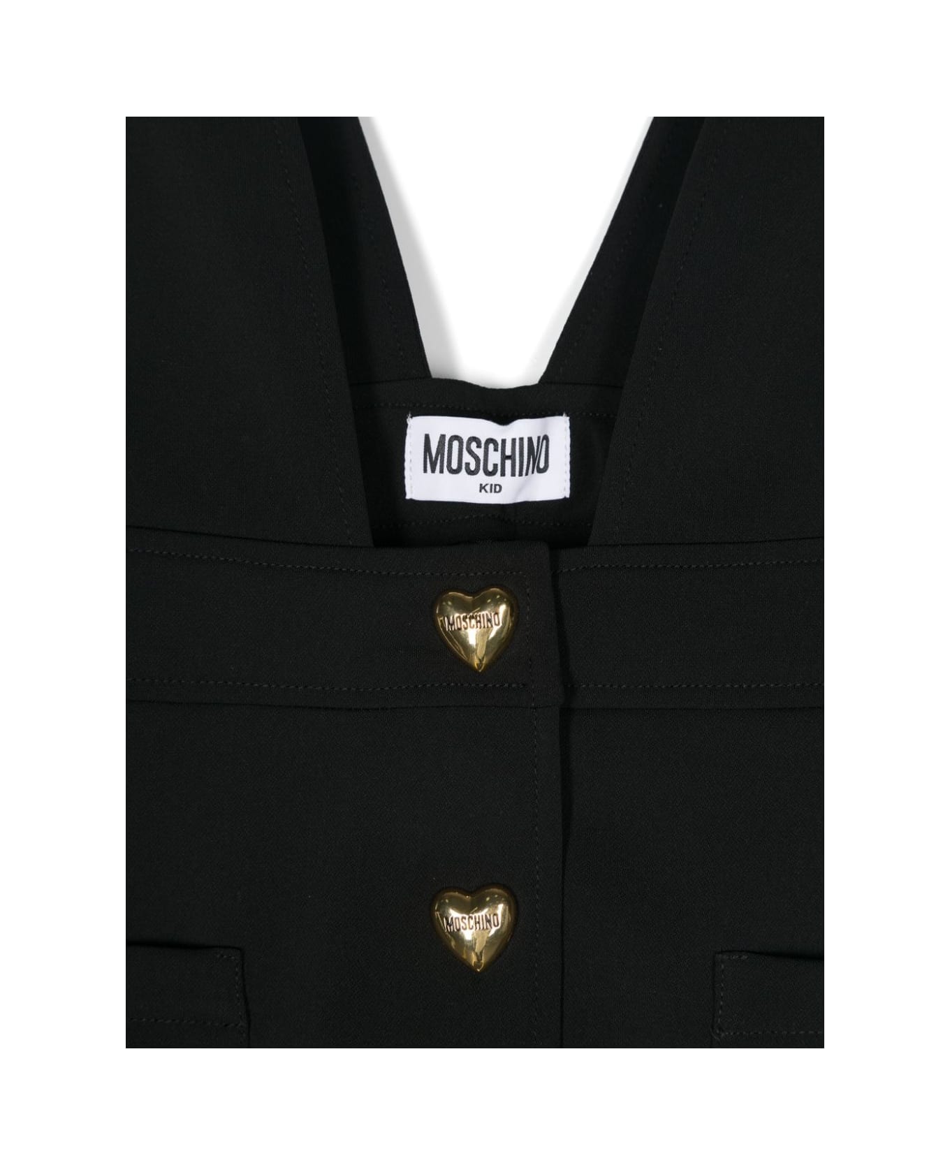 Moschino Overalls With Heart-shaped Buttons - Black