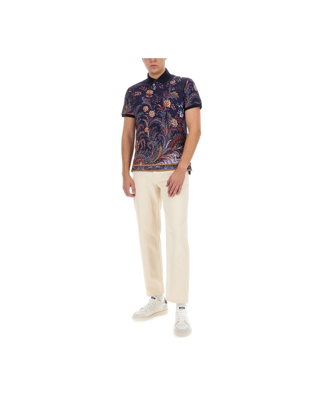 Etro Polo Shirt With Floral Paisley Print - MULTICOLOUR