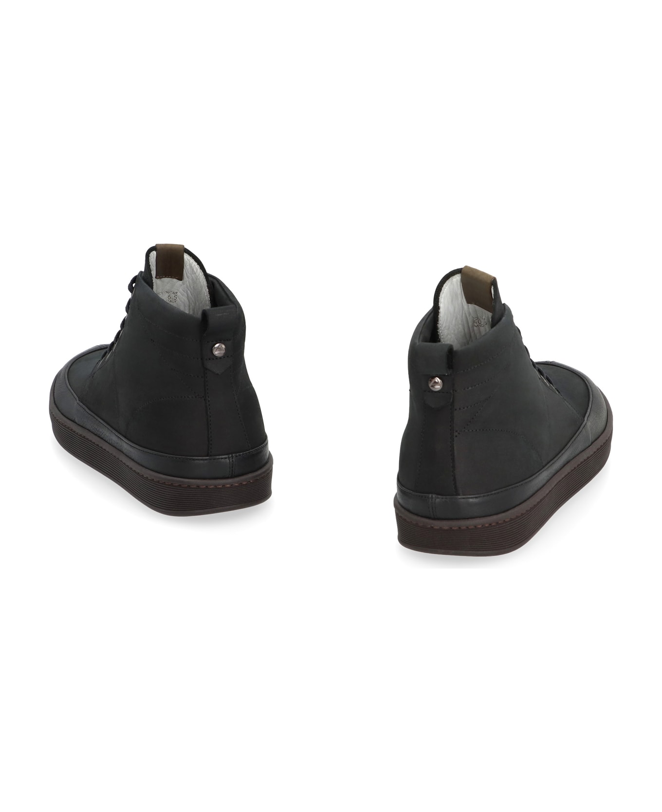 Volta Leather High-top Sneakers - black