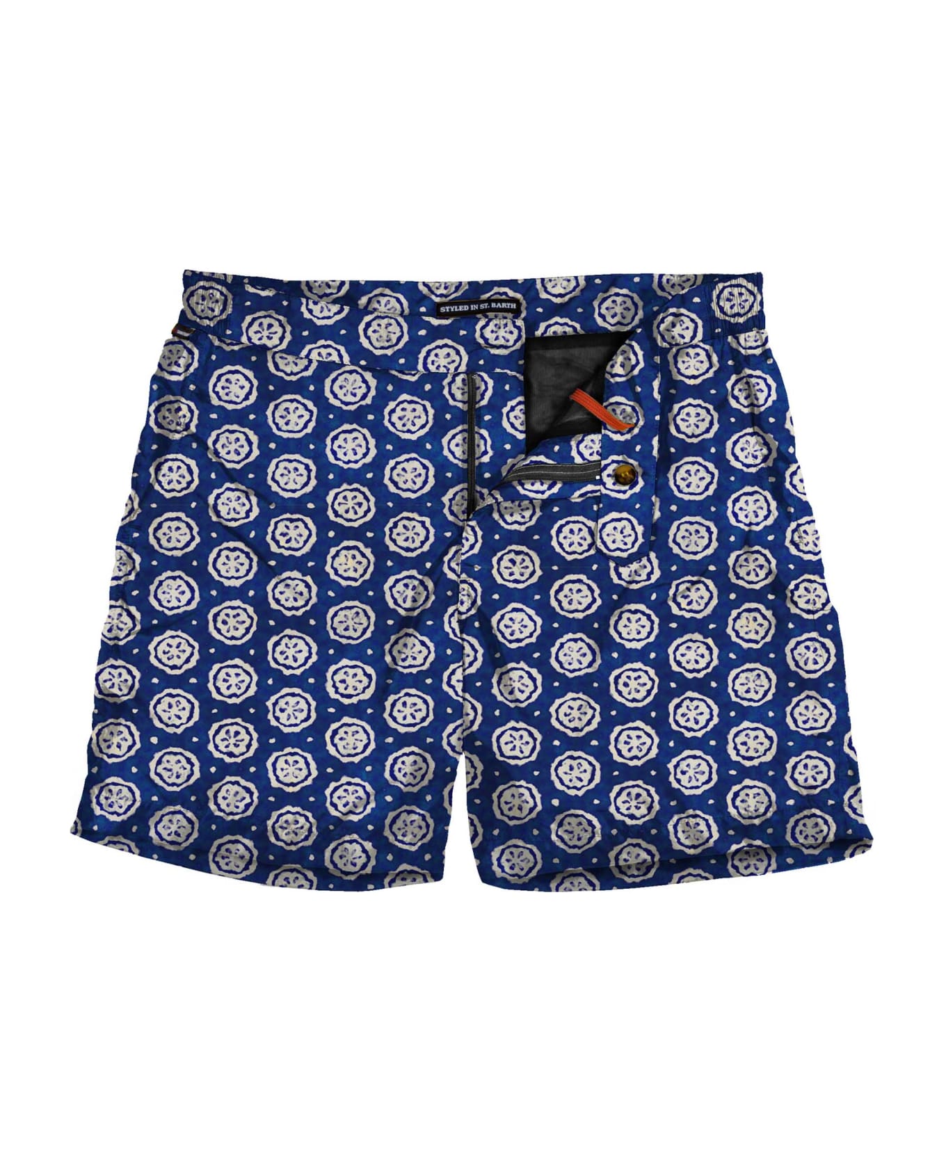 MC2 Saint Barth Short-length Man Swim Shorts With Dyed Print - BLUE