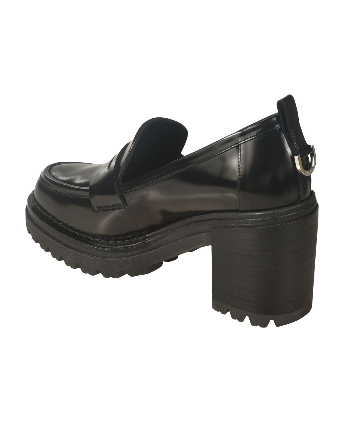Sergio Rossi Block Heel Derby Shoes - Black 