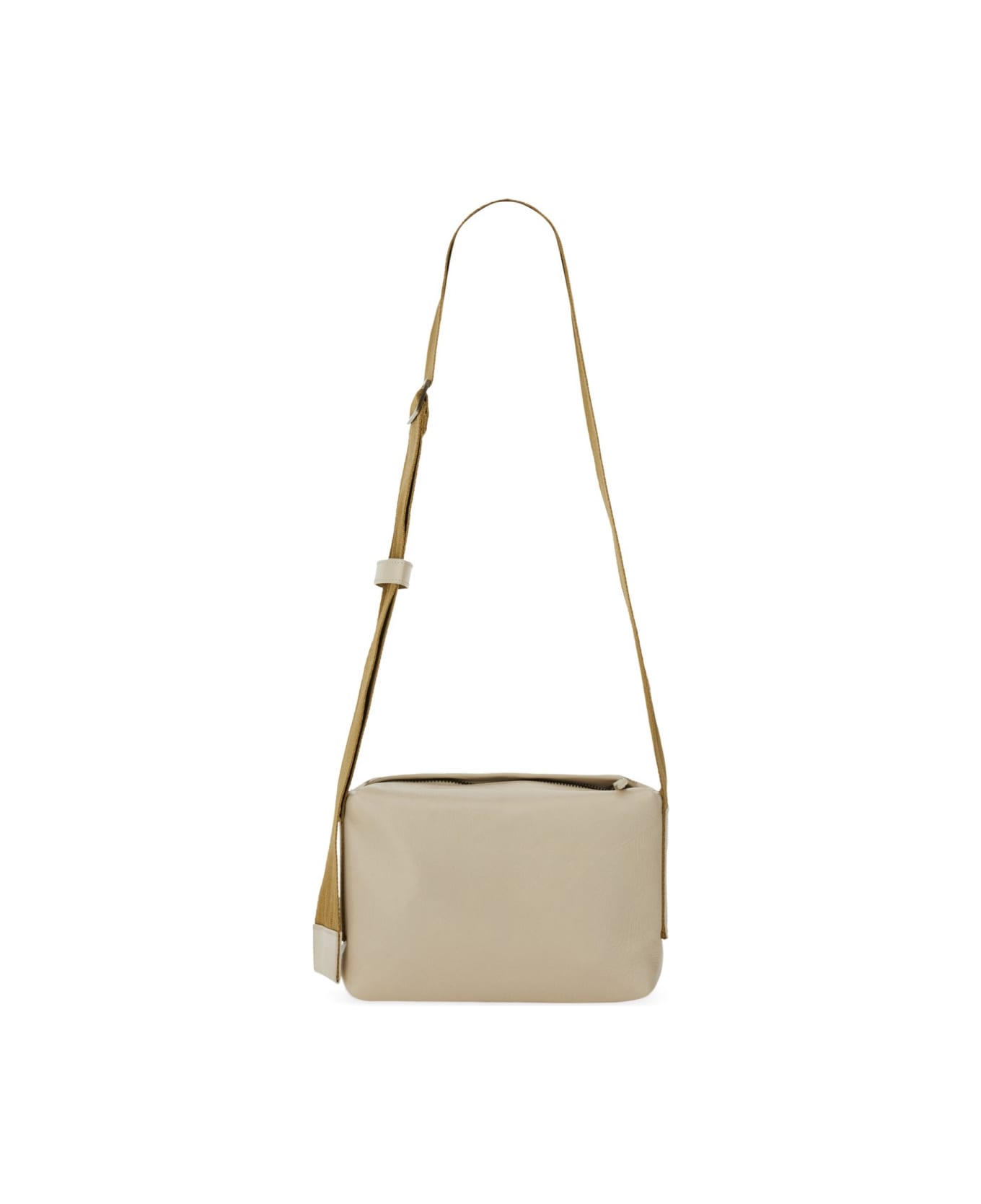 Uma Wang Leather Shoulder Bag - BEIGE