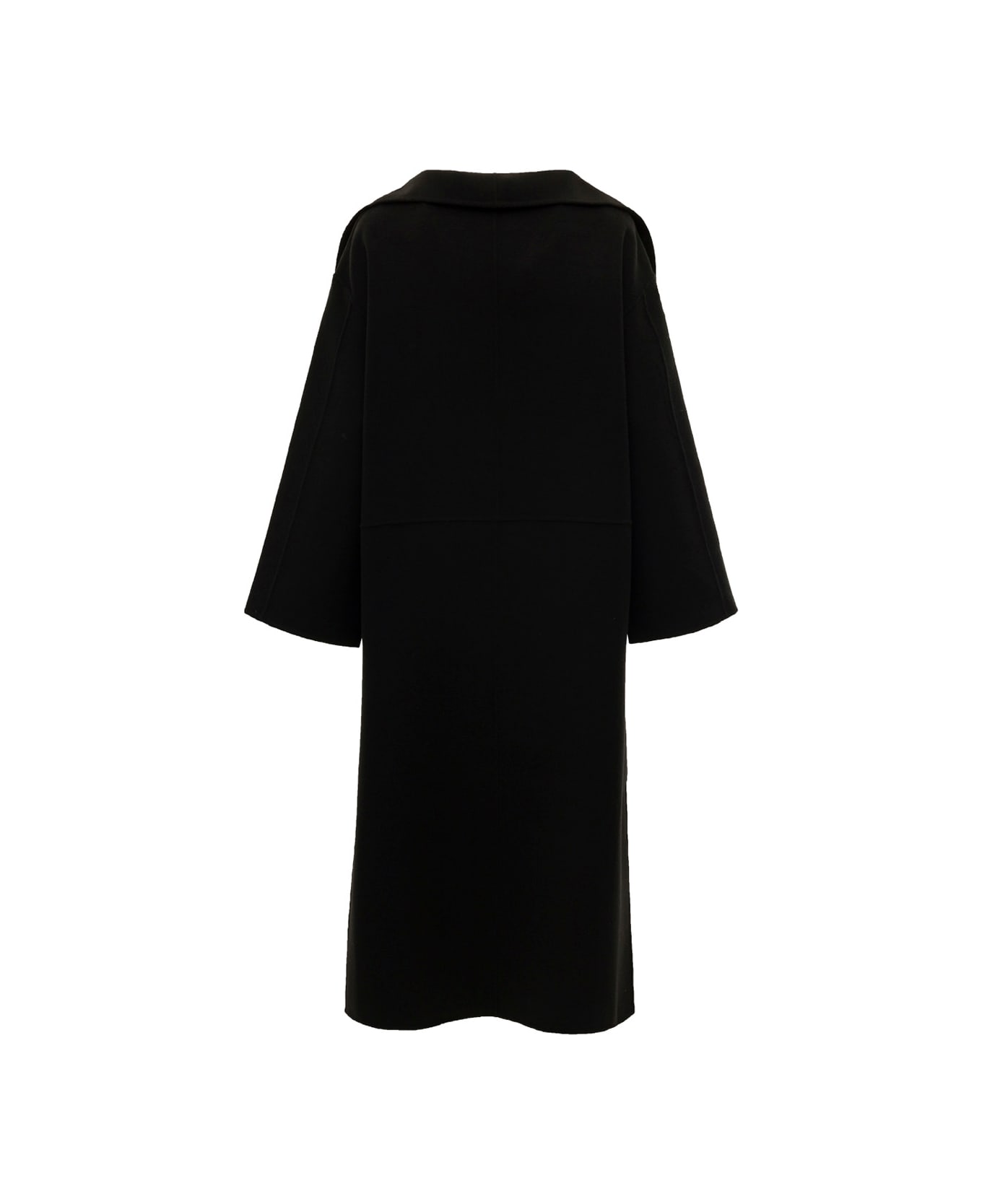 Totême Black Oversize Coat With Shawl Lapels In Wool And Cashmere Woman Toteme - Black コート