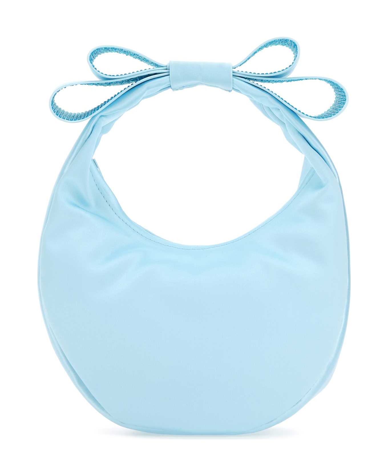 Mach & Mach Pastel Light-blue Satin Small Cadeau Handbag - SKYBLUE