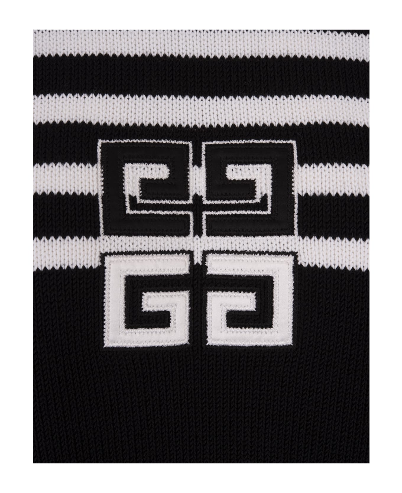 Givenchy 4g Short Striped Pullover In Black Cotton - Black