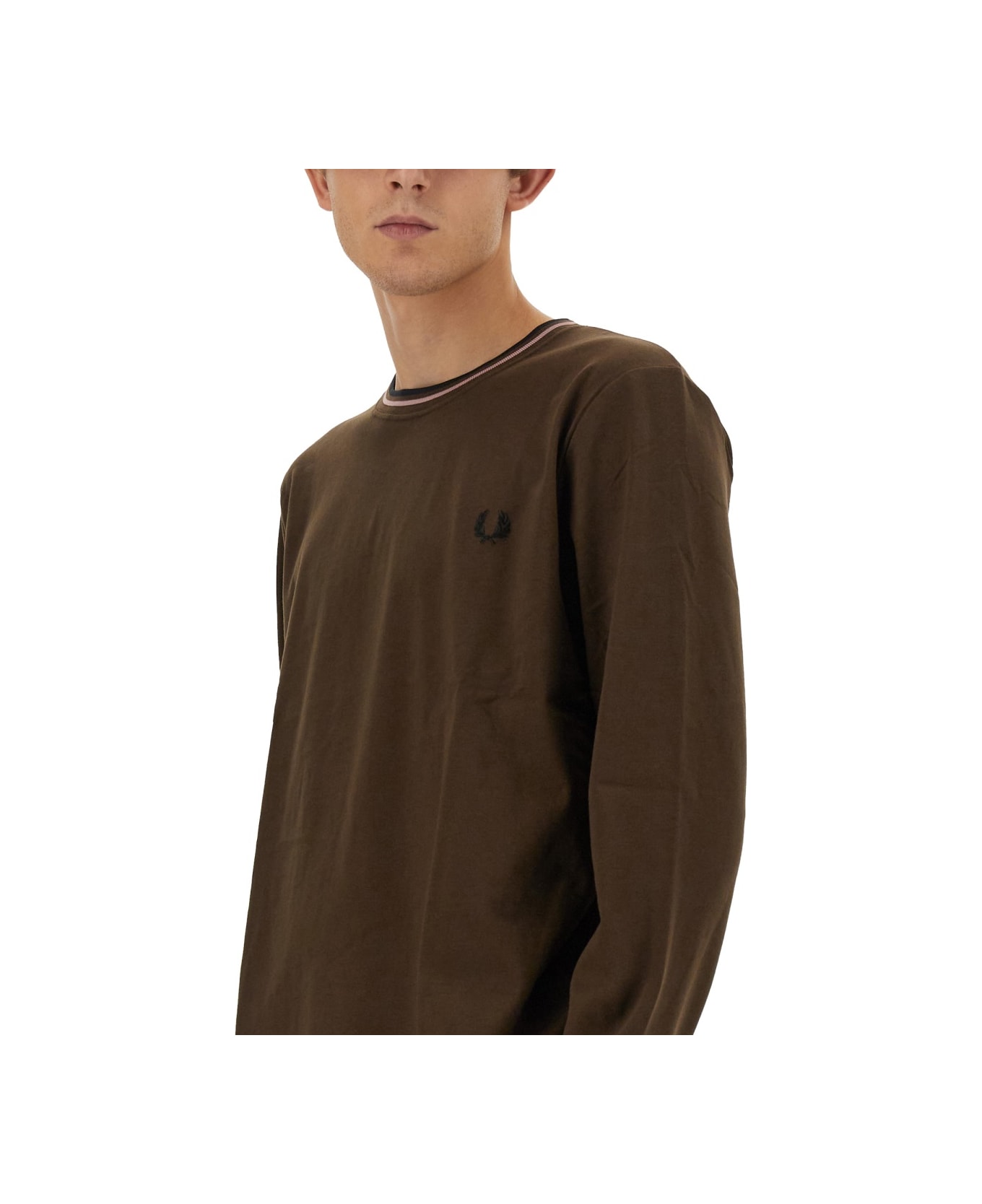 Fred Perry T-shirt With Logo - BROWN
