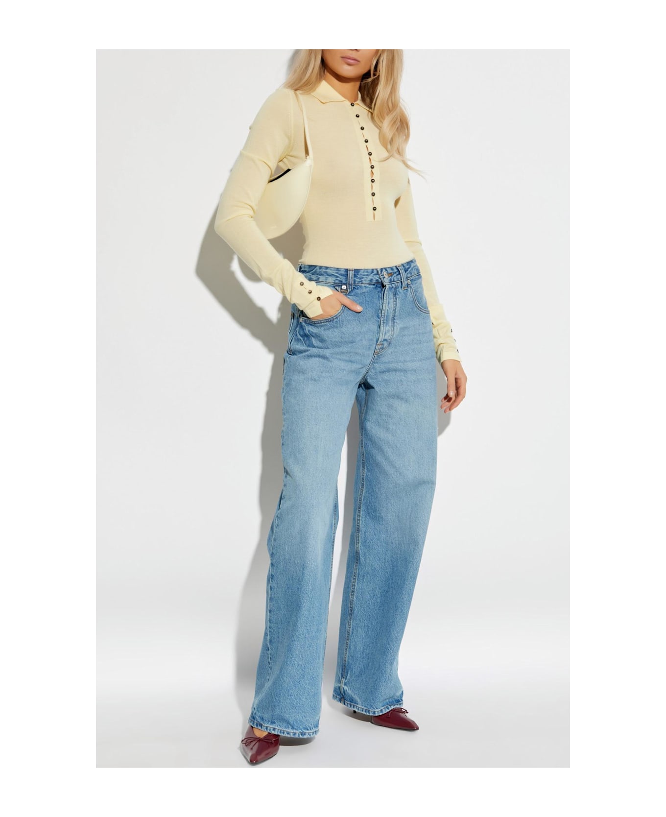 Jacquemus Merino Wool Polo Sweater 'merino Ml' - YELLOW