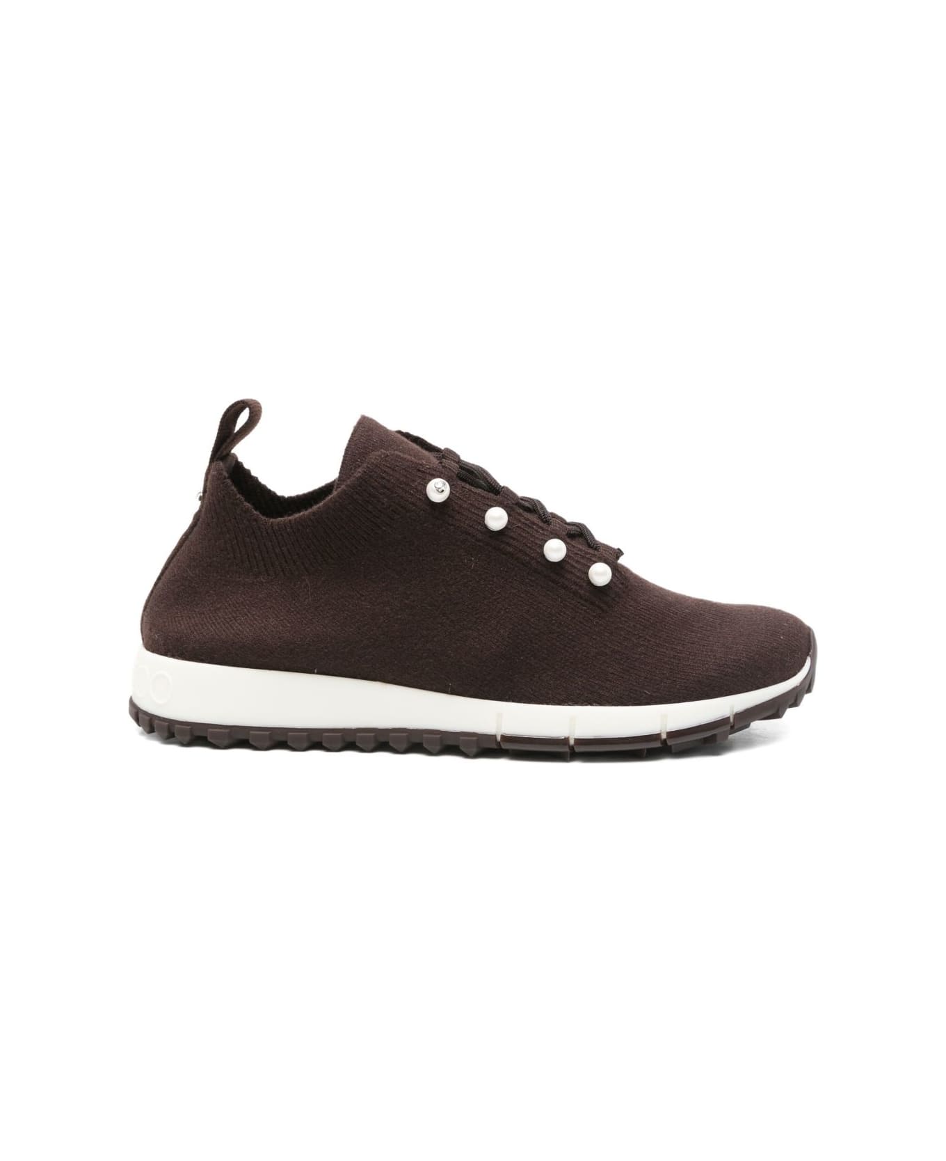 Jimmy Choo Veles Pearl Embellished Sneakers - Brown