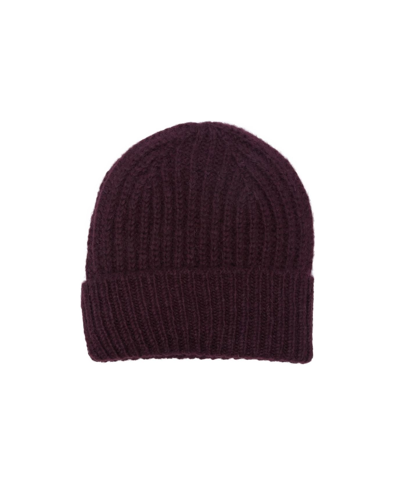 Closed Wool Beanie - Bordeaux
