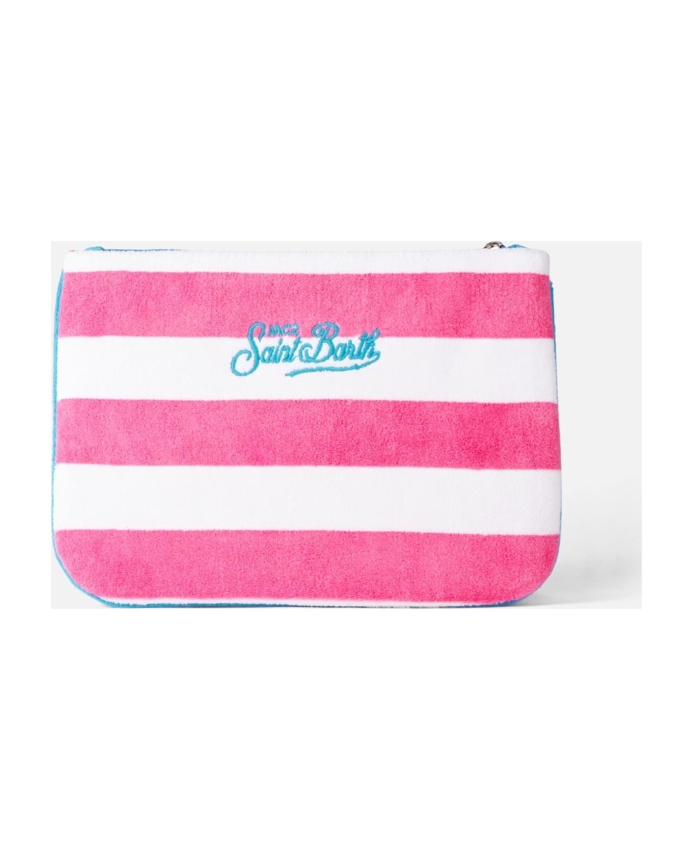 MC2 Saint Barth Parisienne Terry Pochette With White And Fuchsia Stripes - PINK クラッチバッグ