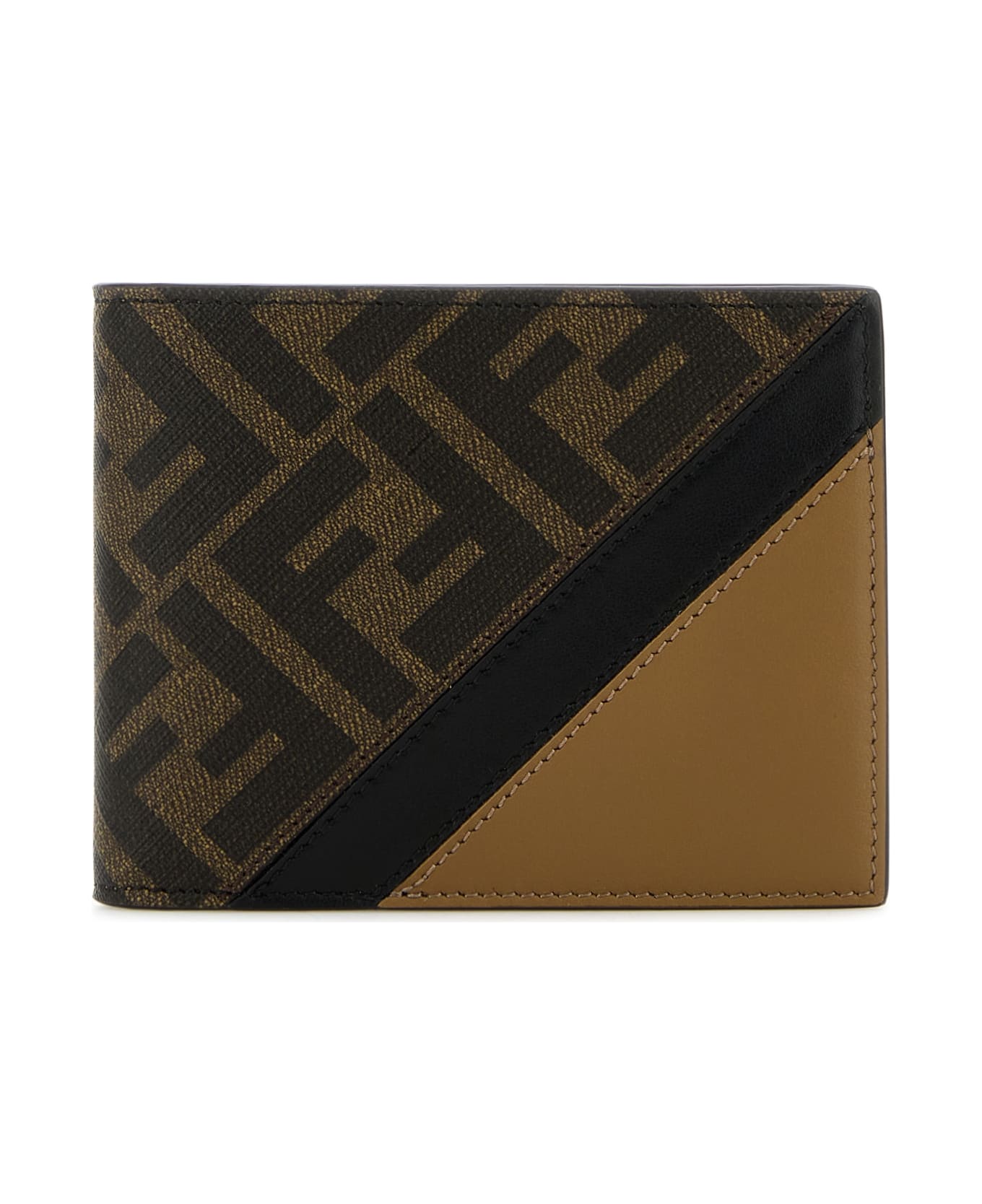 Fendi Bifold Ff Logo - TABACCO