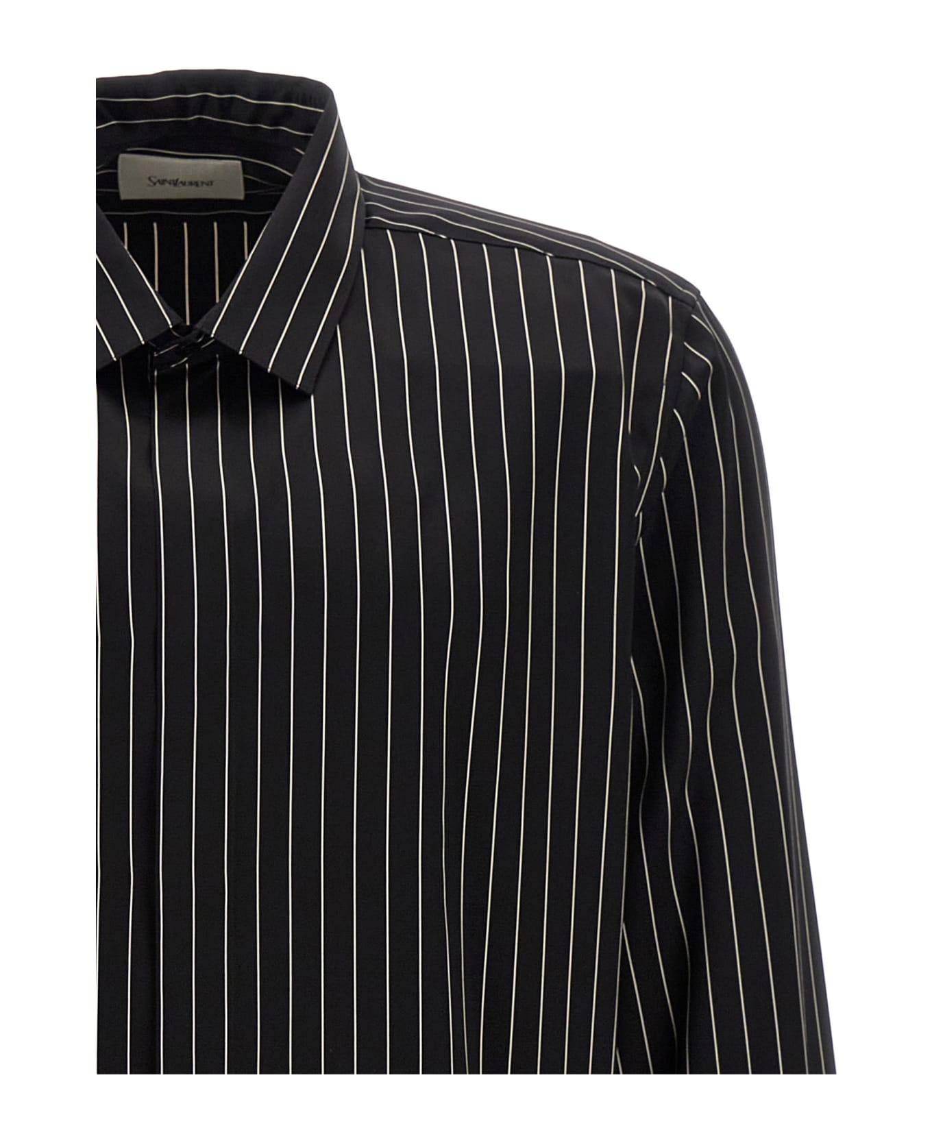 Saint Laurent Striped Shirt - Noir Craie