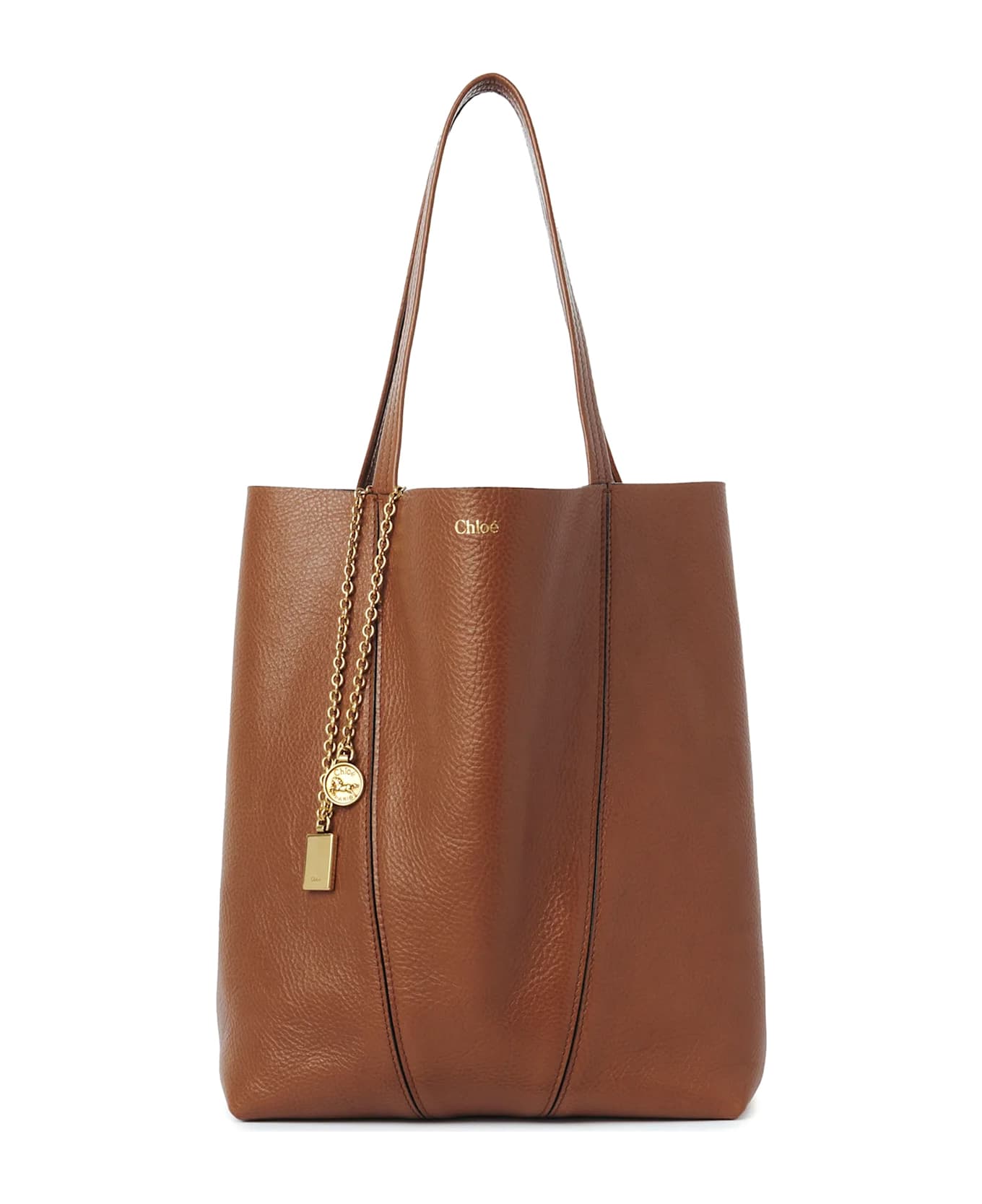 Chloé Spin Leather Shoulder Bag - Clay Brown