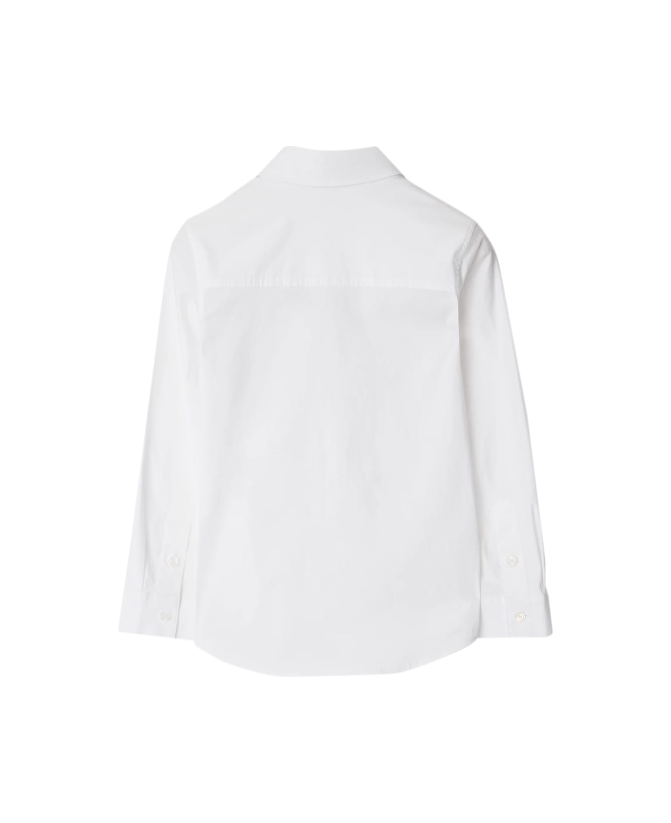 Burberry Stretch Cotton Shirt With Ekd - White