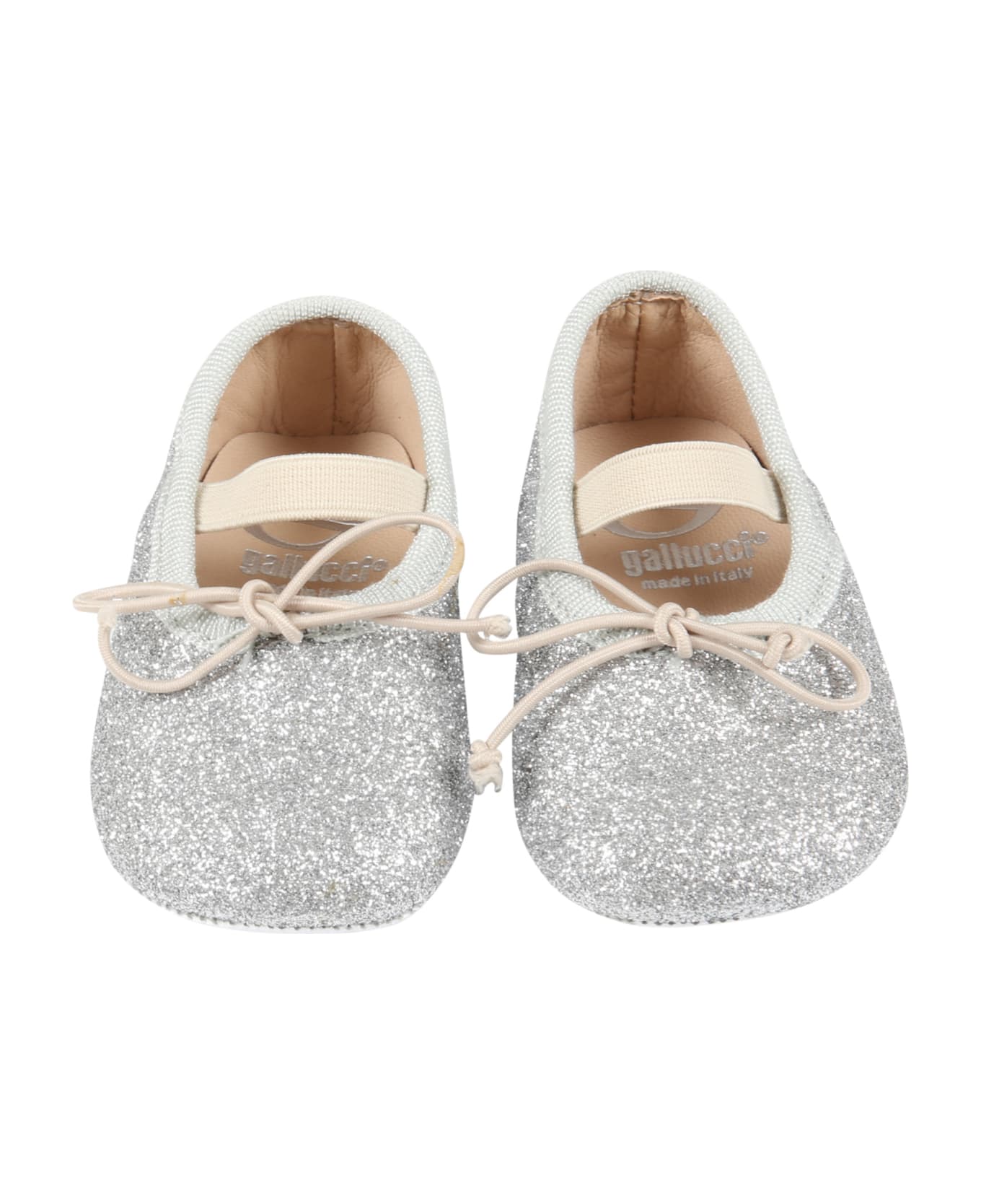 Gallucci Silver Ballet Flats For Baby Girl - Silver