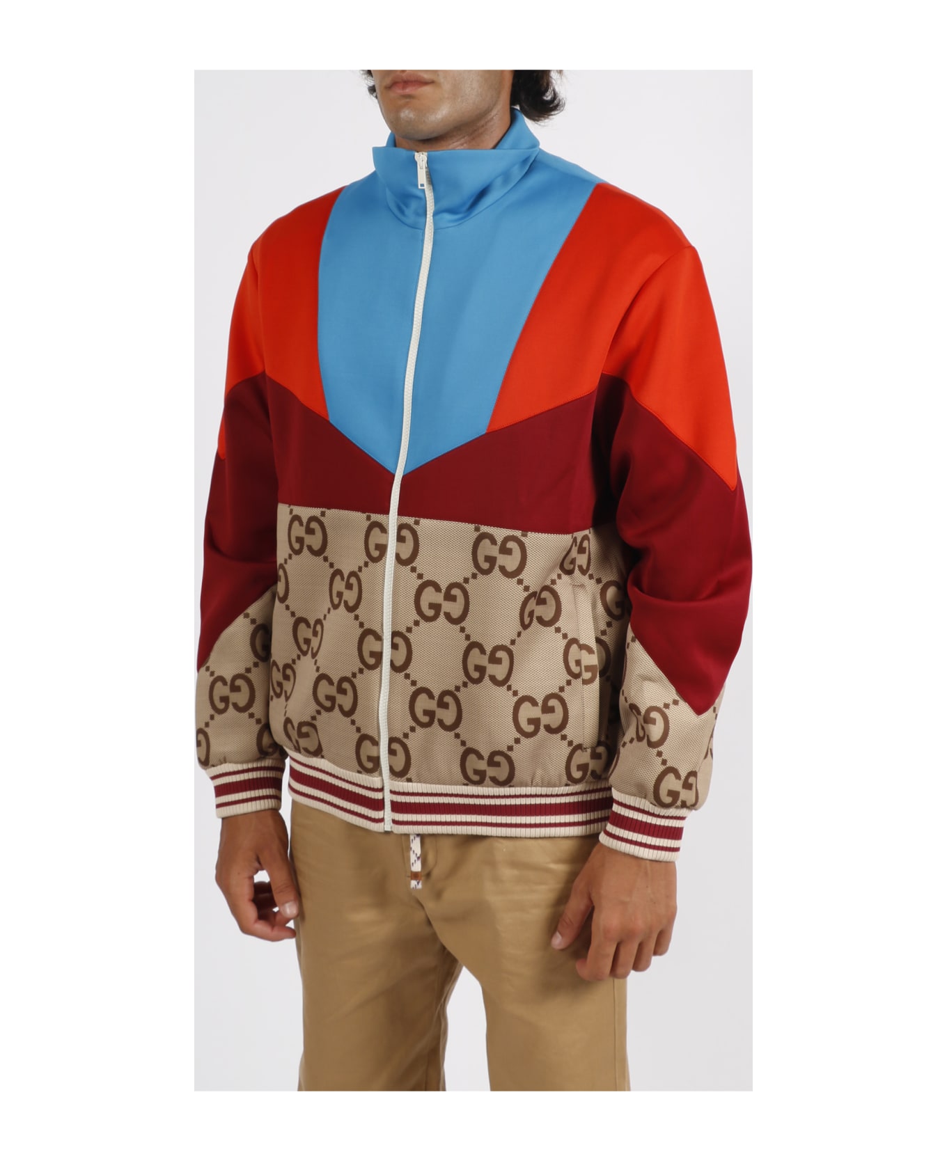 Gucci Lightweight Neoprene Zip Jacket - Beige/Ebano