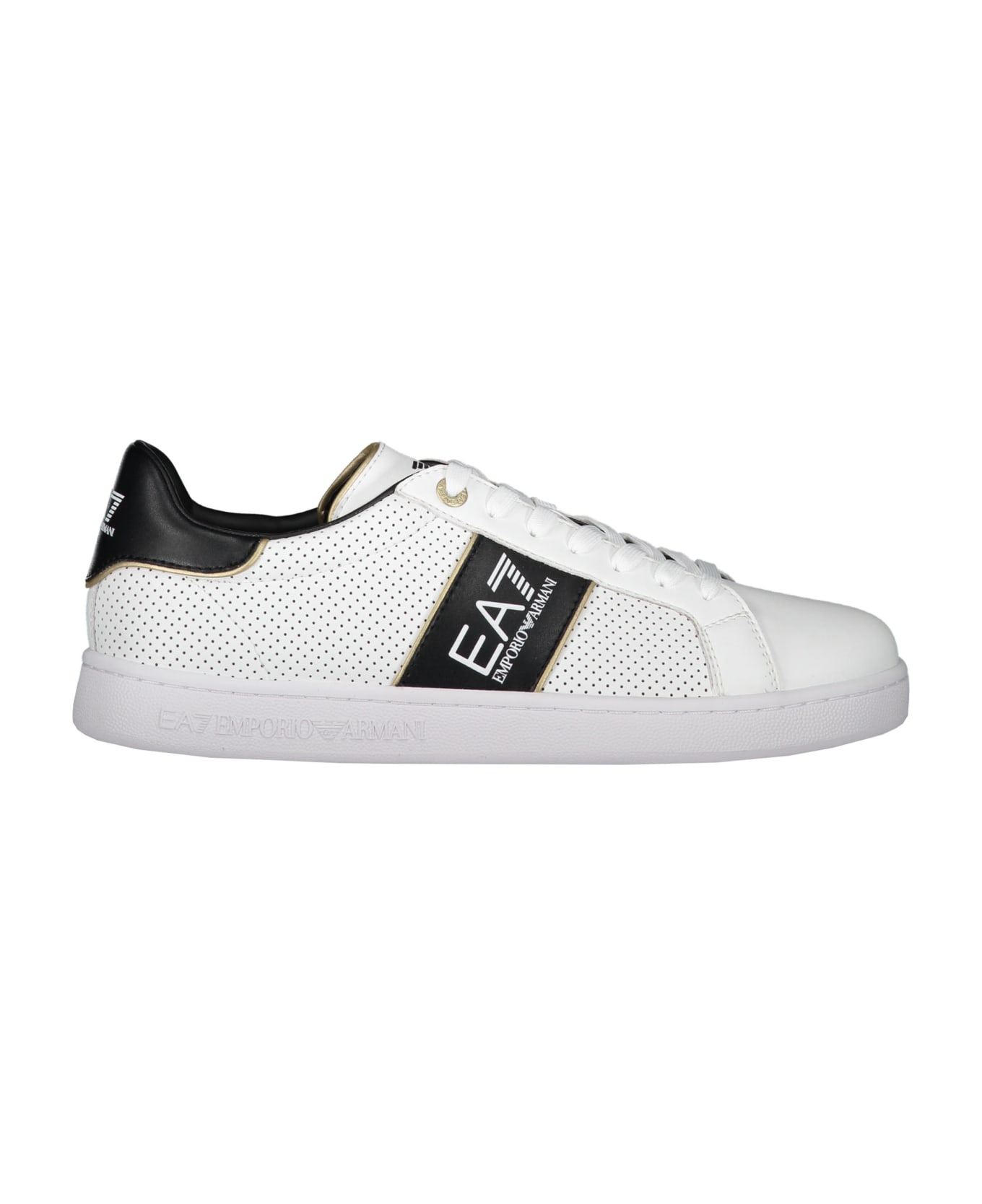 EA7 Leather Low-top Sneakers - White