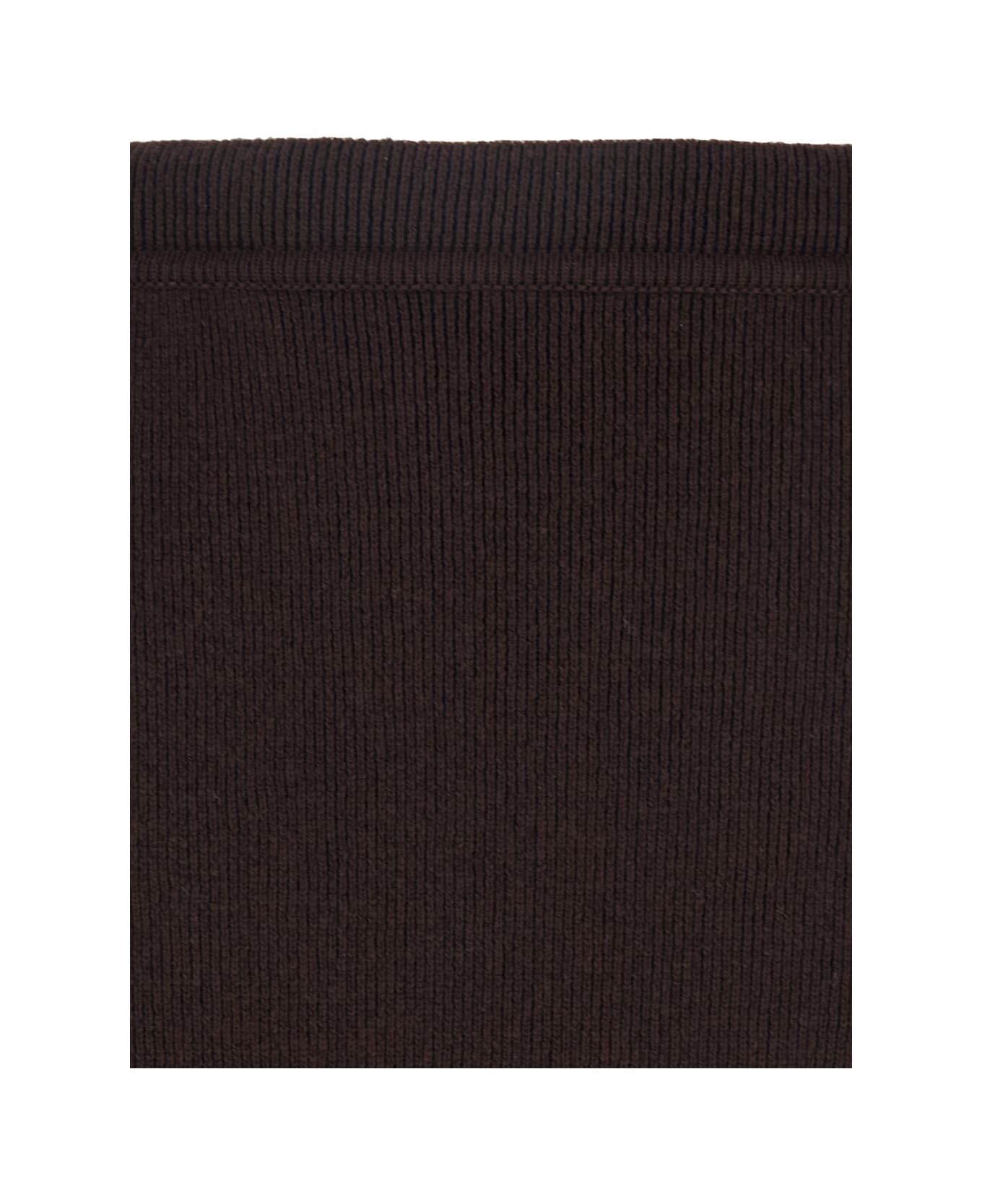 Tom Ford Brown Ribbed Knit Skirt With High Waist And Pencil Silhouette In Cashmere And Cotton Blend Woman - Brown スカート