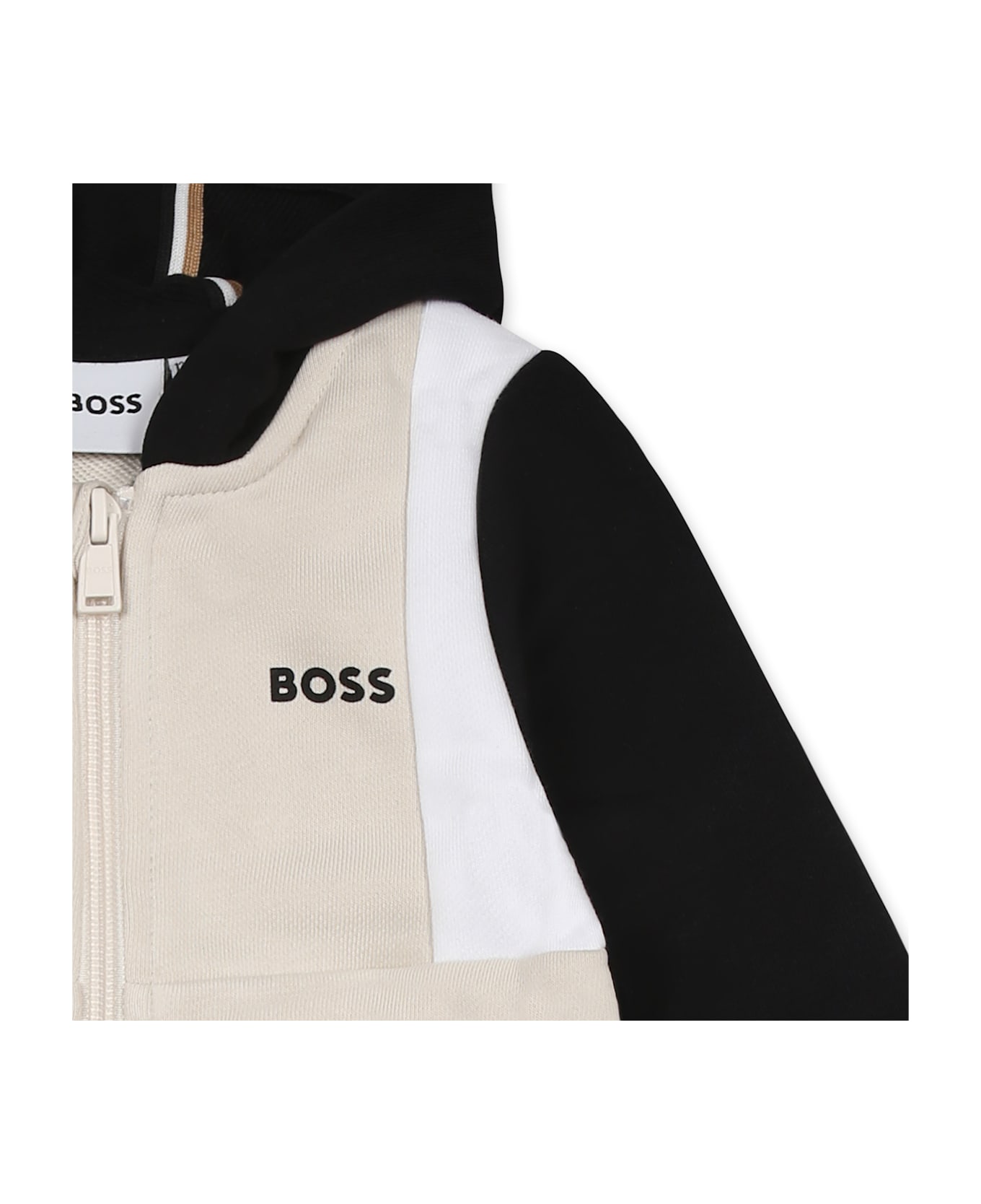 Hugo Boss Beige Suit For Baby Boy With Logo - Beige