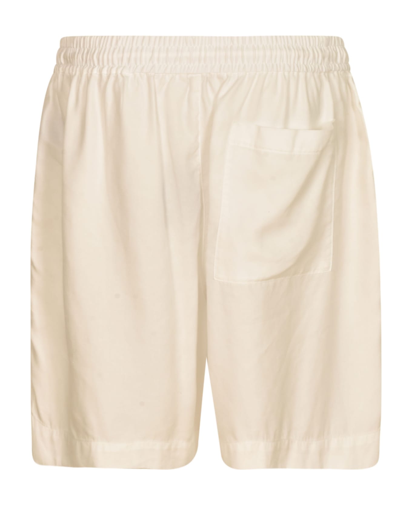 Giorgio Armani Drawstring Waist Logo Shorts - White Pearl