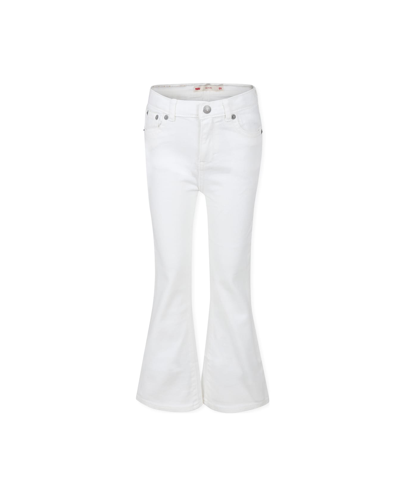 Levi
s White Jeans 726 For Girl With Logo Patch - White