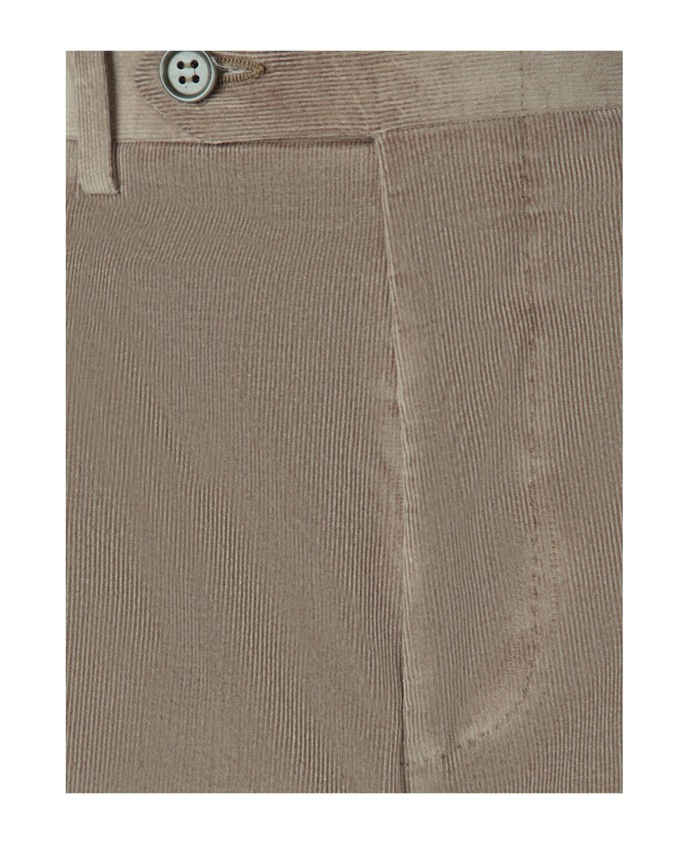 Canali Taupe Corduroy Trousers - Beige