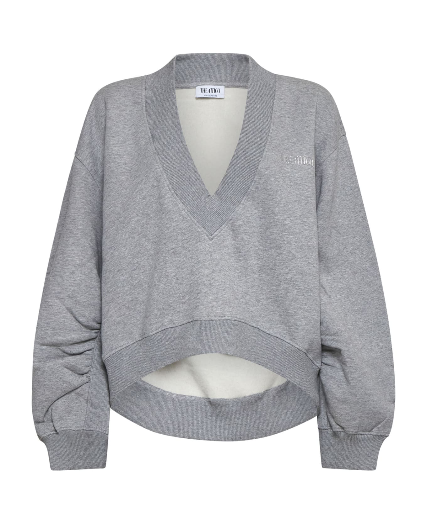 The Attico Sweatshirt With Logo - Melange grey ニットウェア