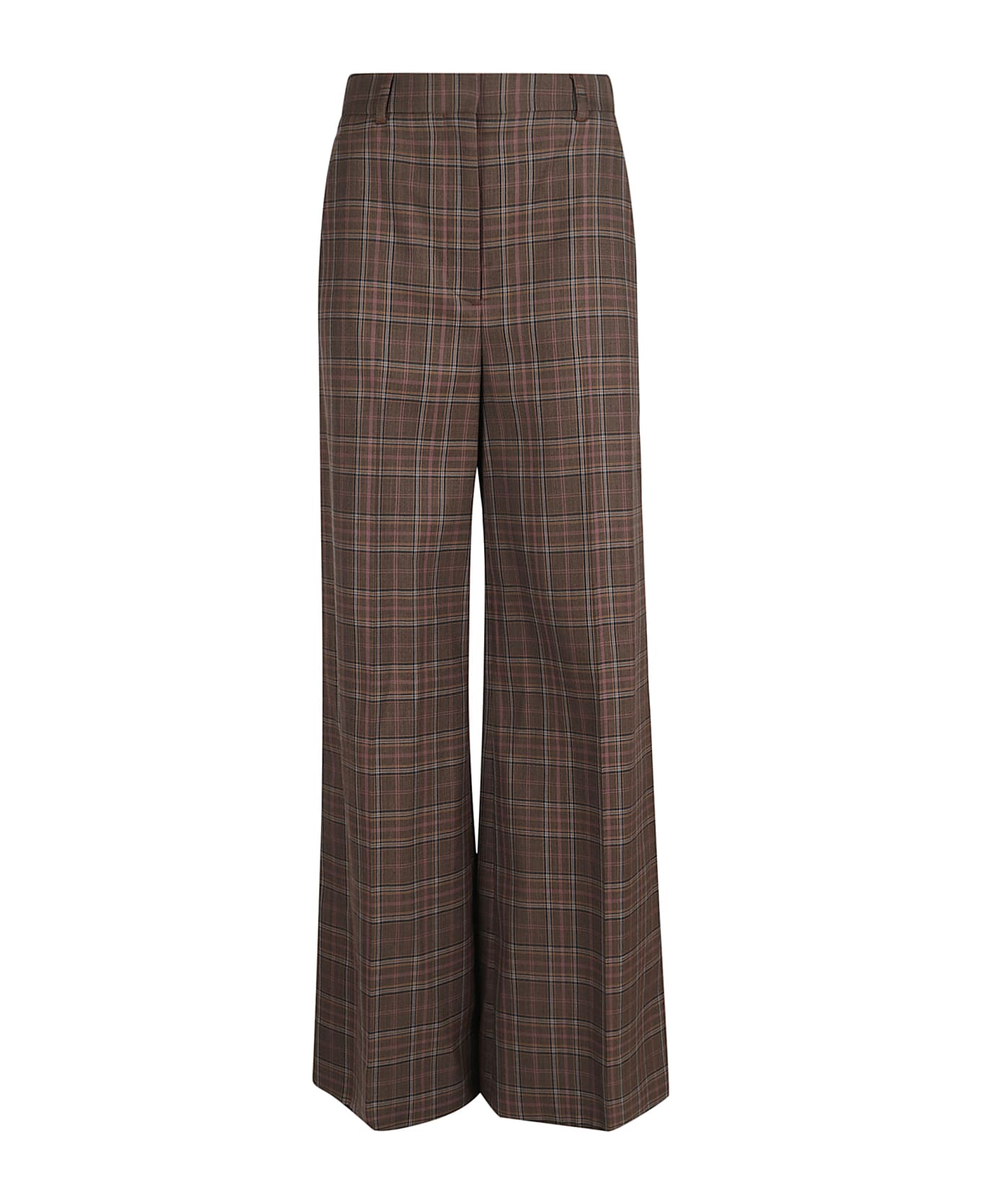 Stella McCartney Check Flared Trousers - Brown