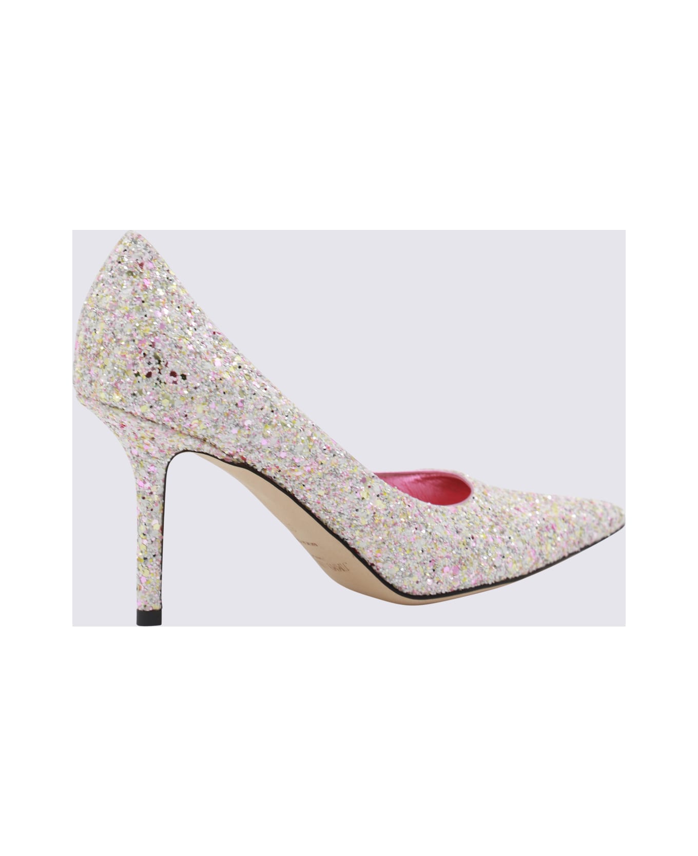 Jimmy Choo Silver Leather Love 85 Pumps - CANDY PINK/LATTE MIX