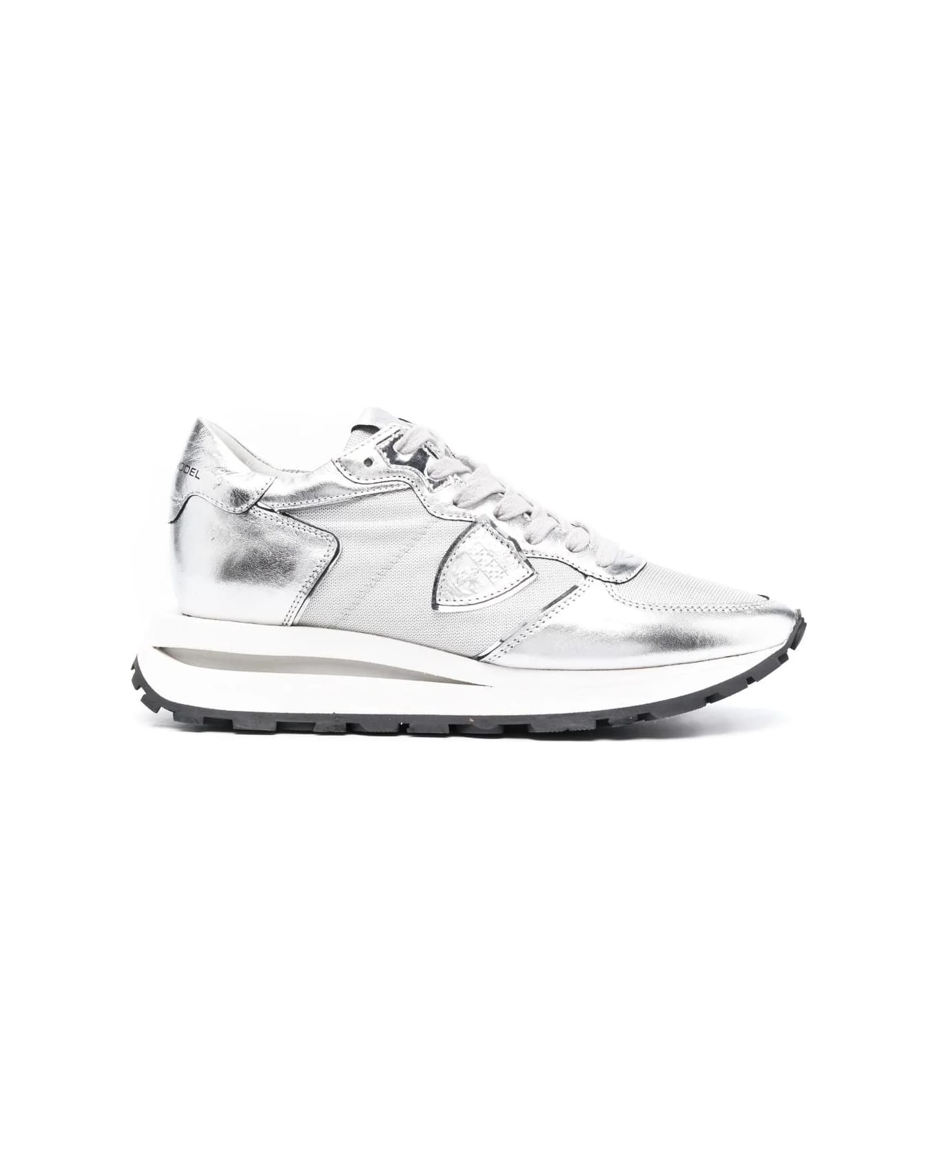 Philippe Model Tropez Haute Low Sneakers - Silver - Metal Argent