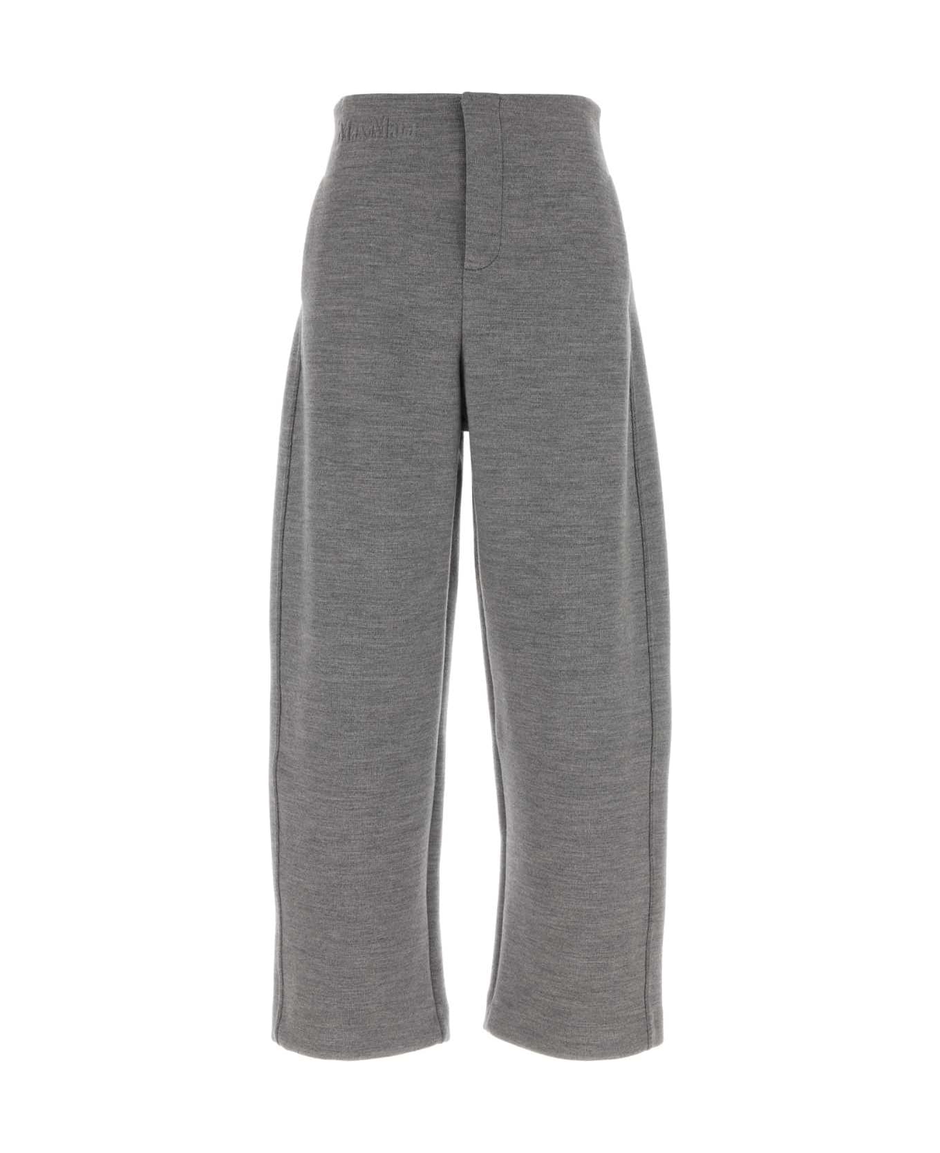Max Mara Grey Wool Blend Ebrien Pant - GRIGIO CHIARO
