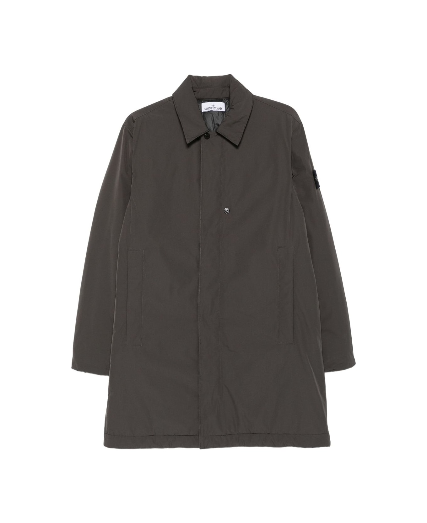 Stone Island Coat With Buttons - Green