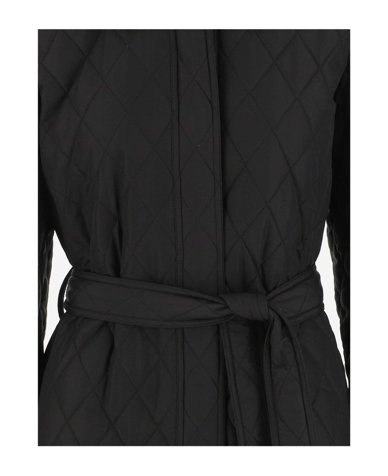 Stella McCartney Long-sleeved Quilted Coat - Black